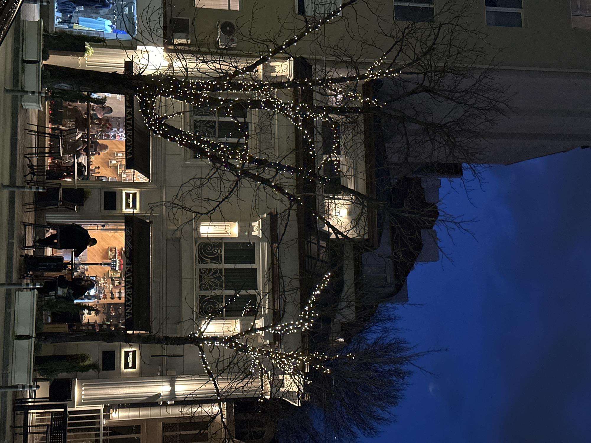 Evening stroll documented through illuminated Sofia streets