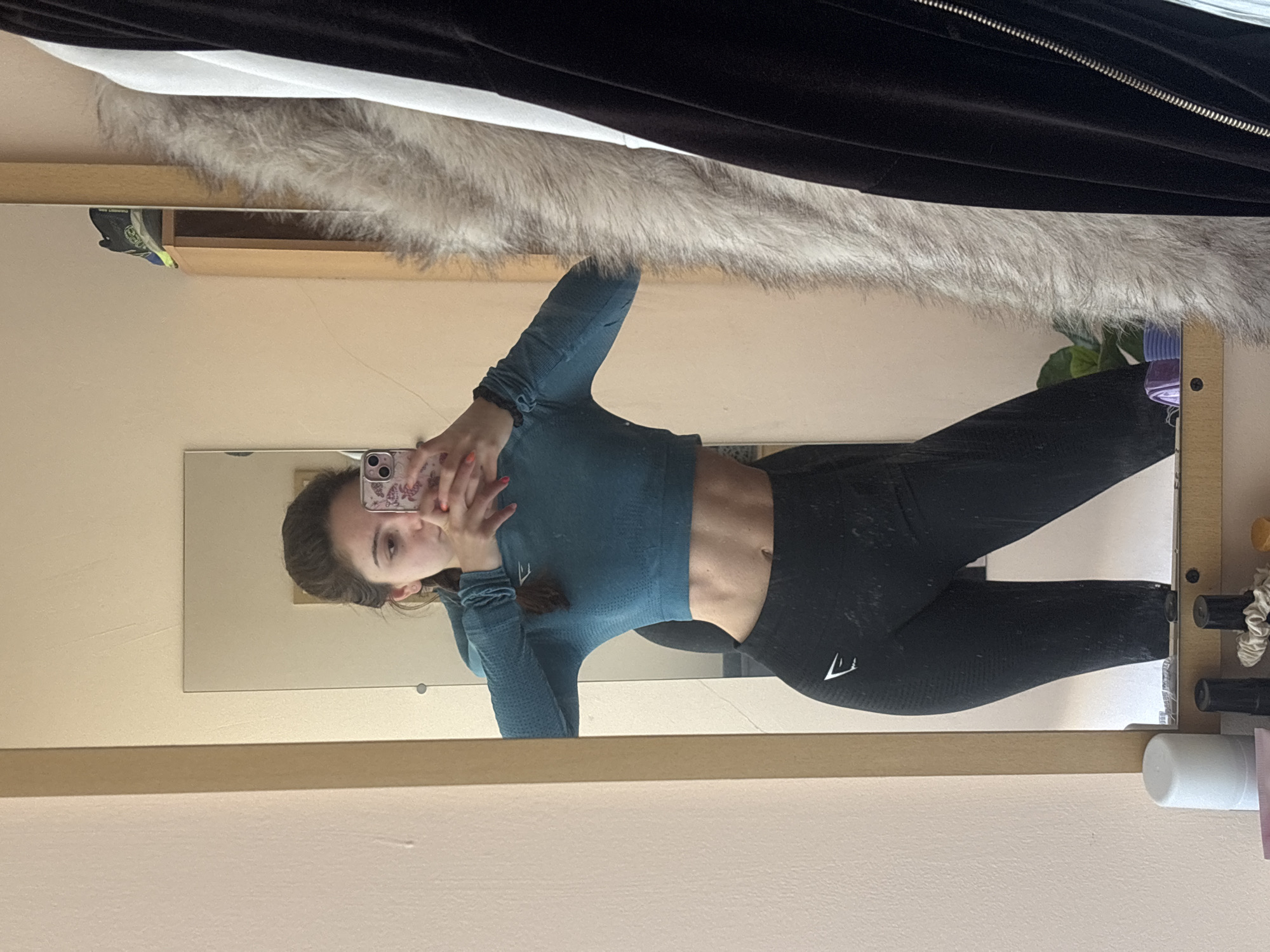 Woman takes early morning mirror selfies in Varna