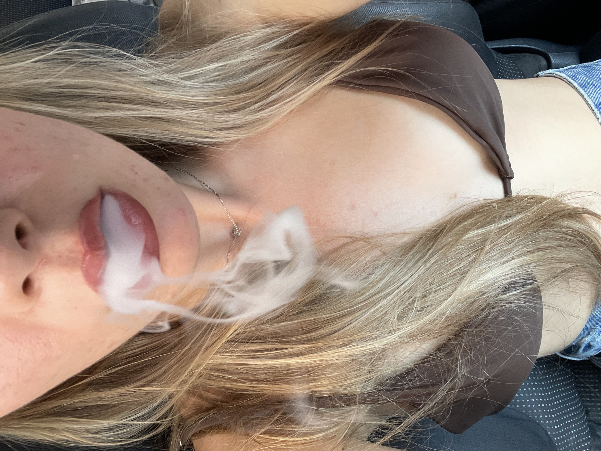 Close-up photograph of blonde woman captured by unknown witness