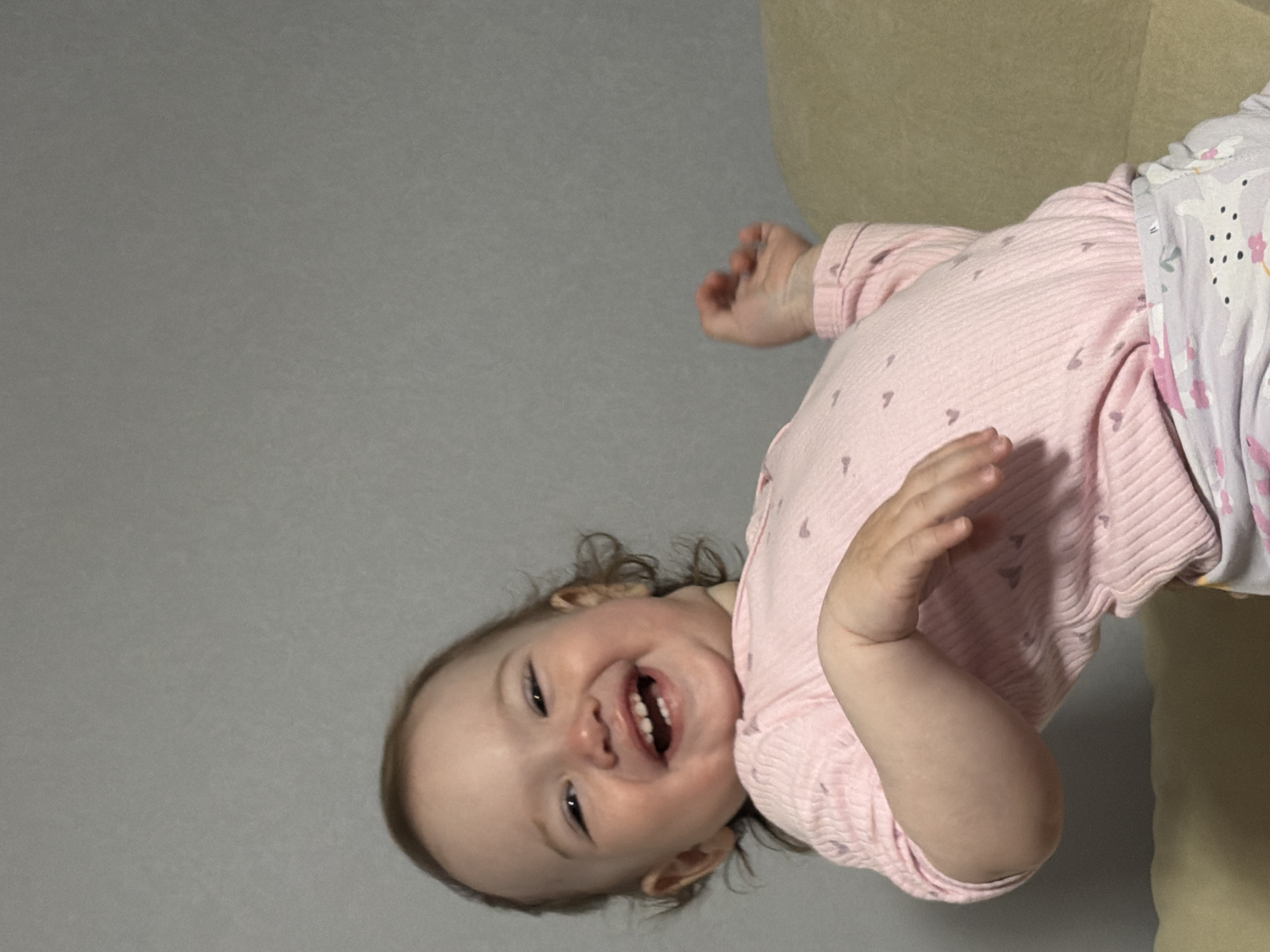 Baby photographed during playtime in Shushary, Russia
