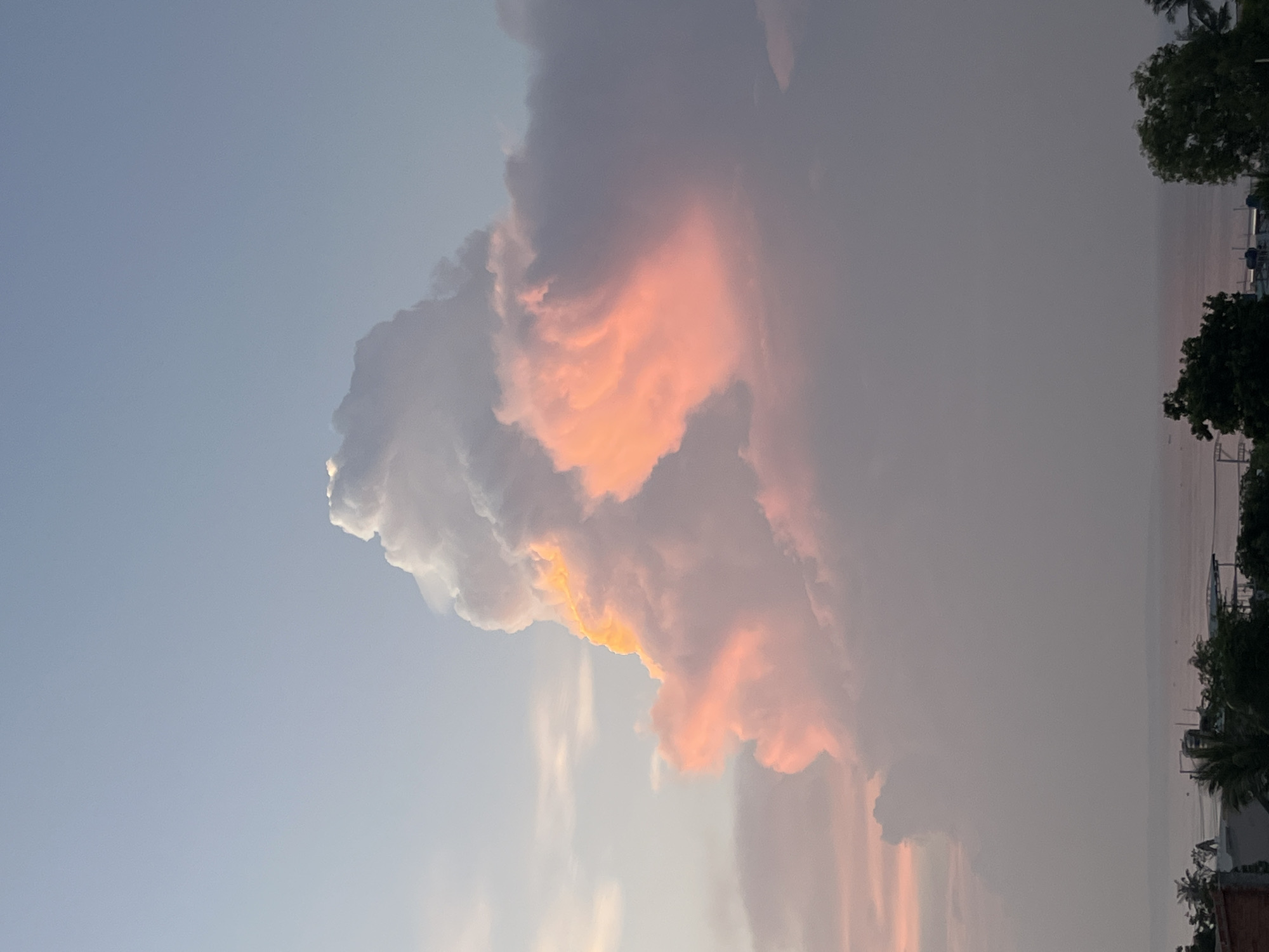 Sunset sky and rooftop views over Mũi Né, Vietnam
