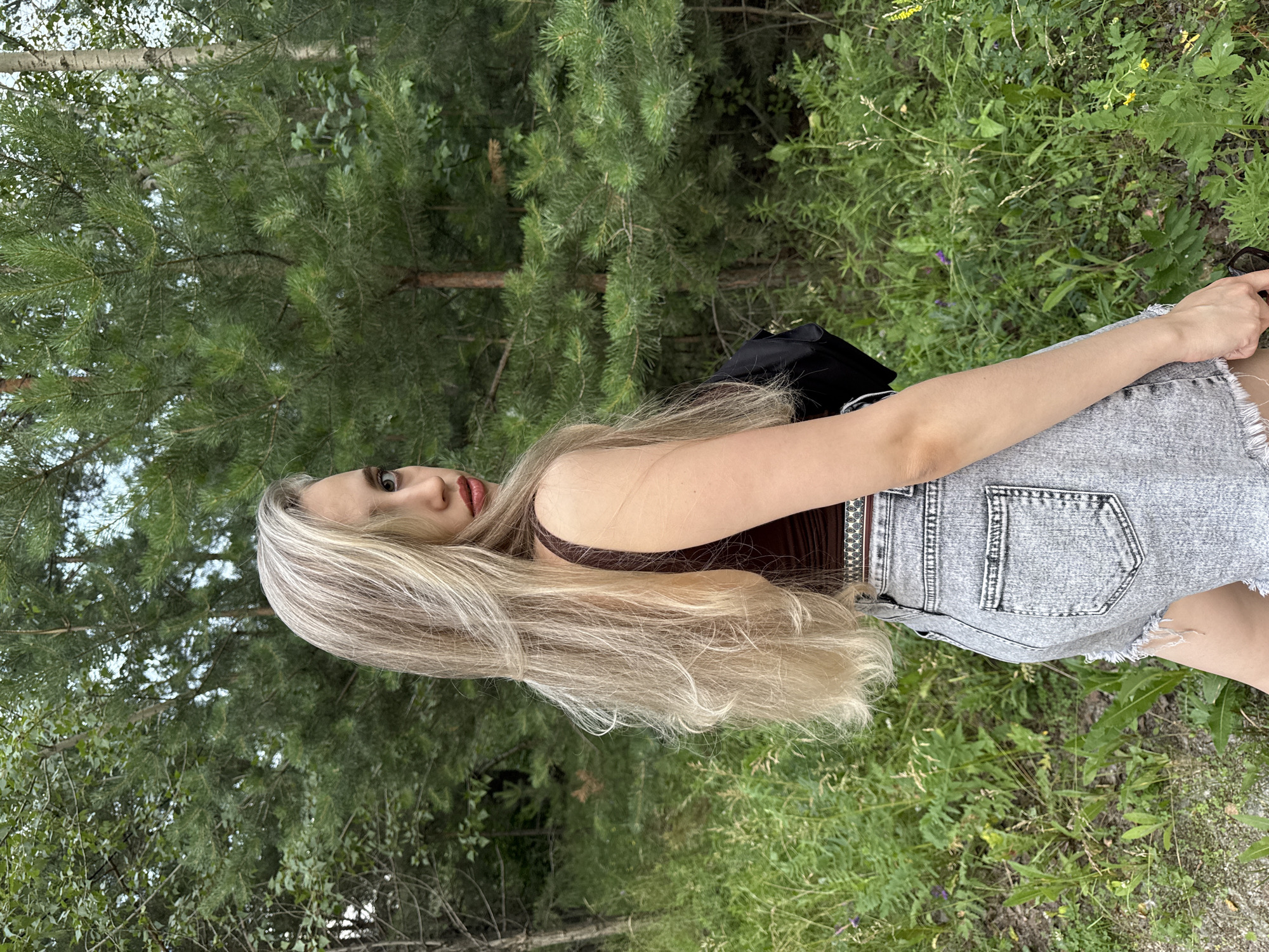 Casual afternoon outing in a Krasnoyarsk park or forest