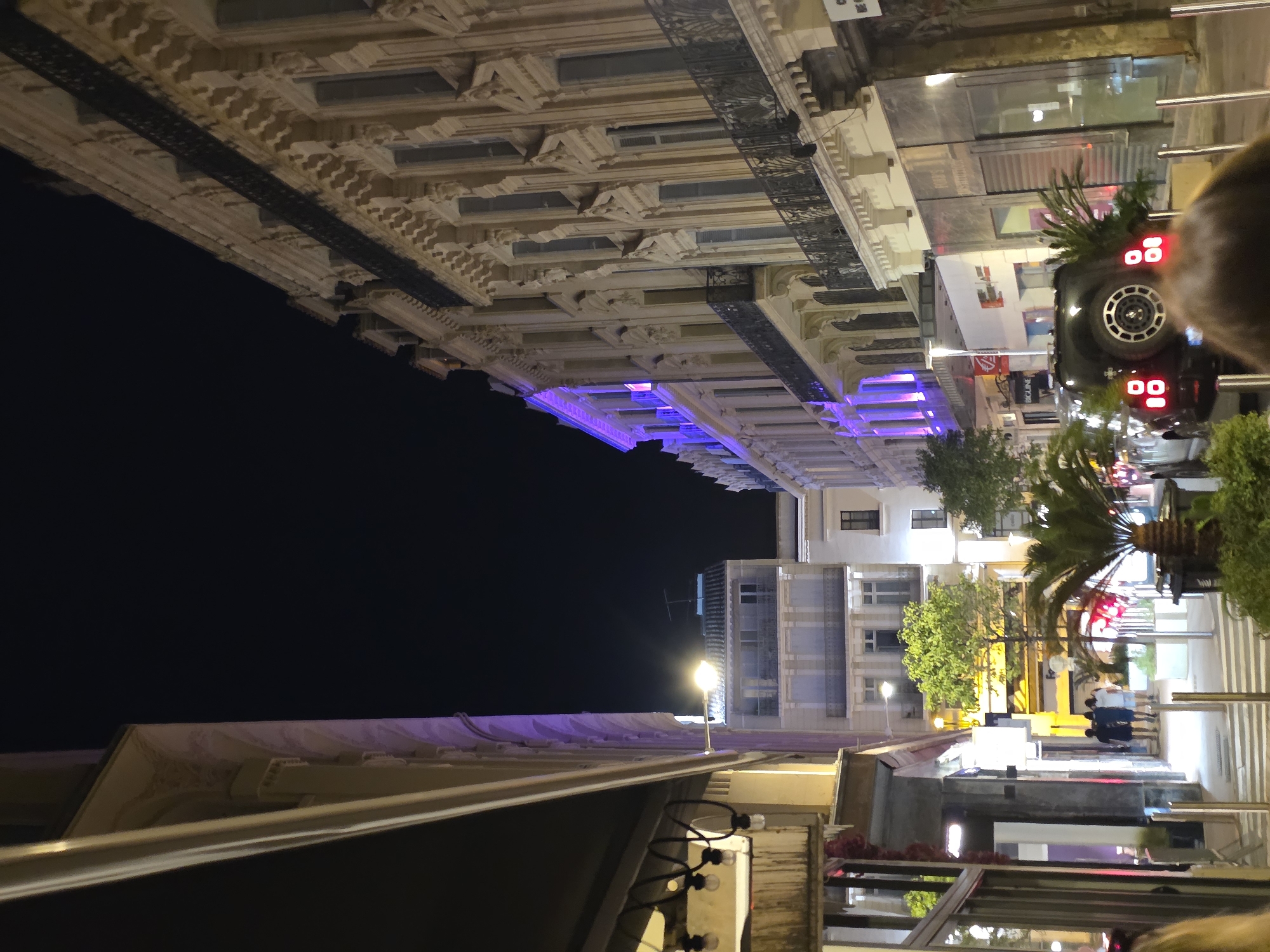 Cannes streets and architecture on a summer night