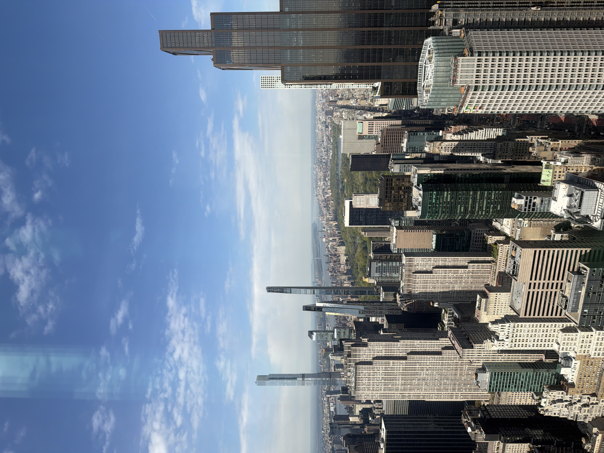 Visitors gather at NYC observation deck on clear evening