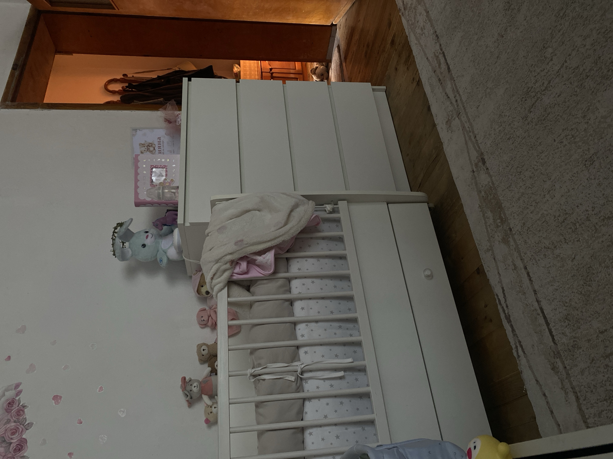 Early morning domestic moments captured in Bulgarian home nursery