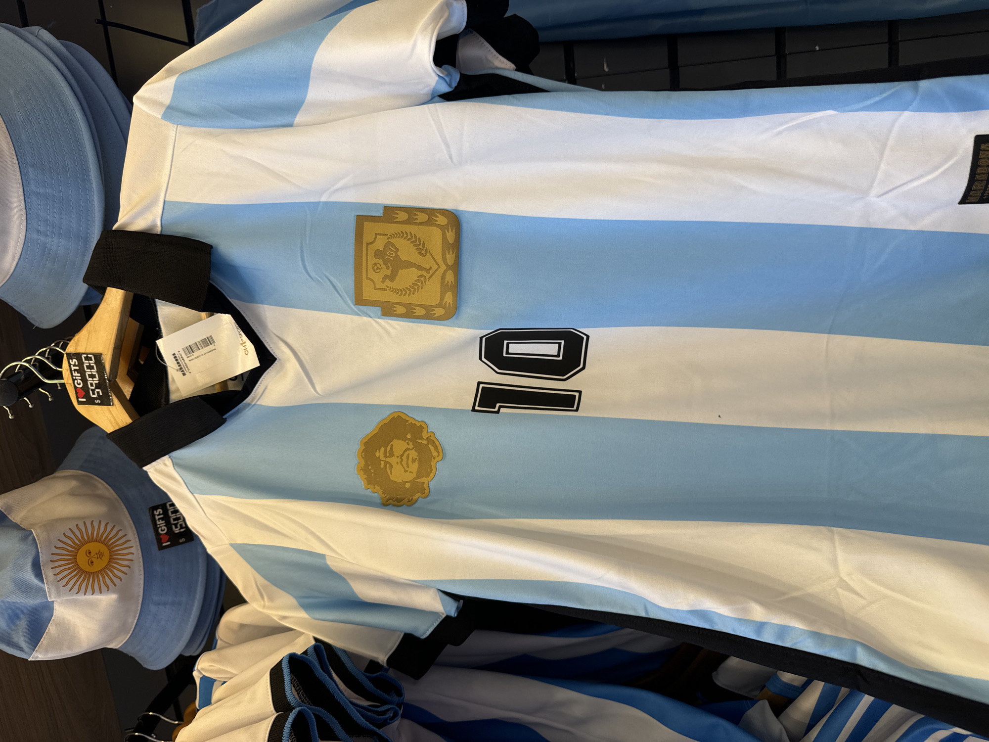Argentina soccer merchandise spotted across Buenos Aires retail stores