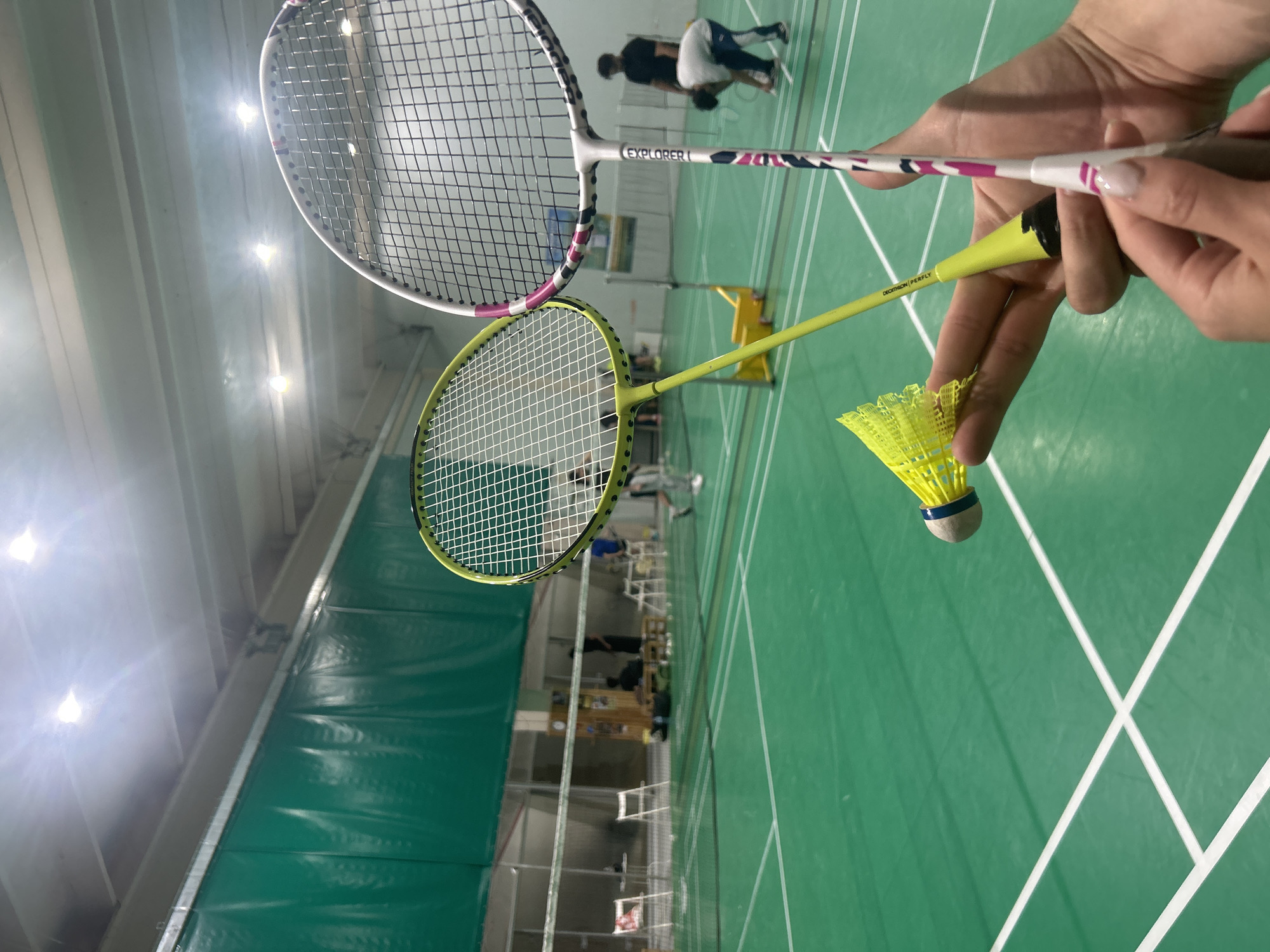 Badminton match played at indoor court in Sofia