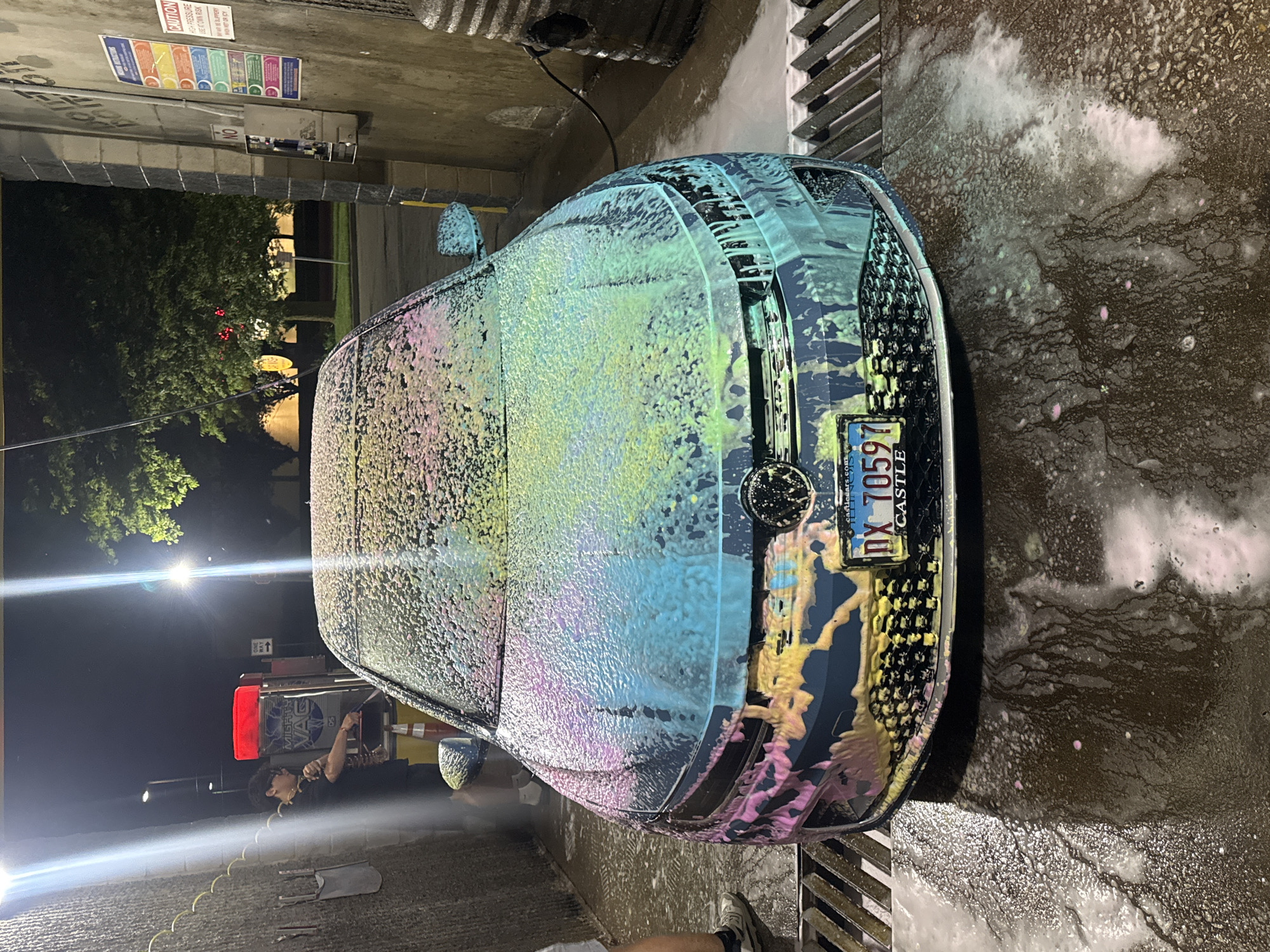 Early morning car wash documented in Glendale Heights, Illinois
