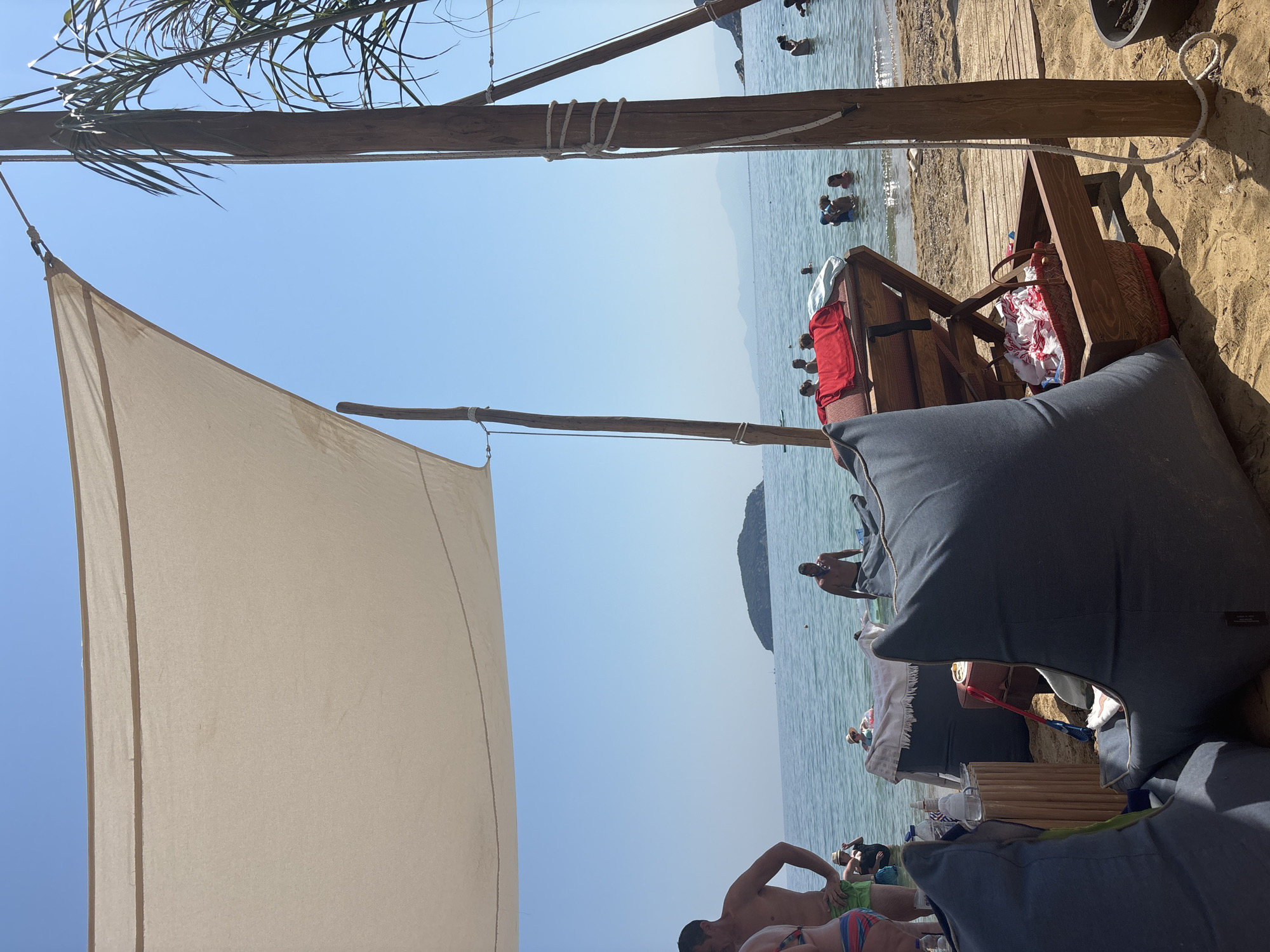 Lazy summer morning at a beach club in Nea Iraklitsa