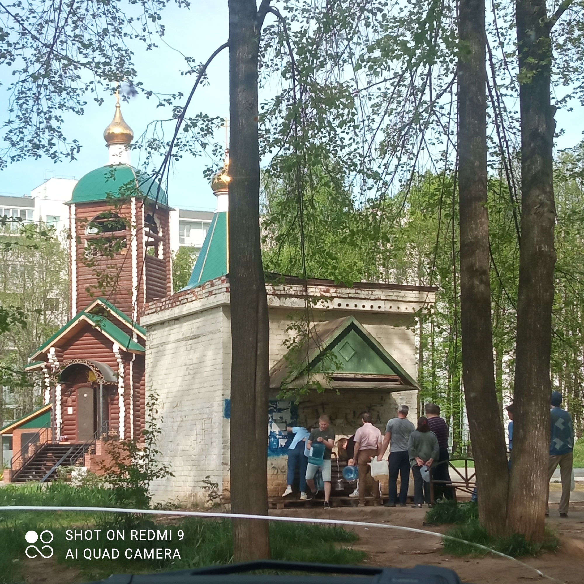 Crowd gathers at Sacred Spring in Chaikovsky, Russia