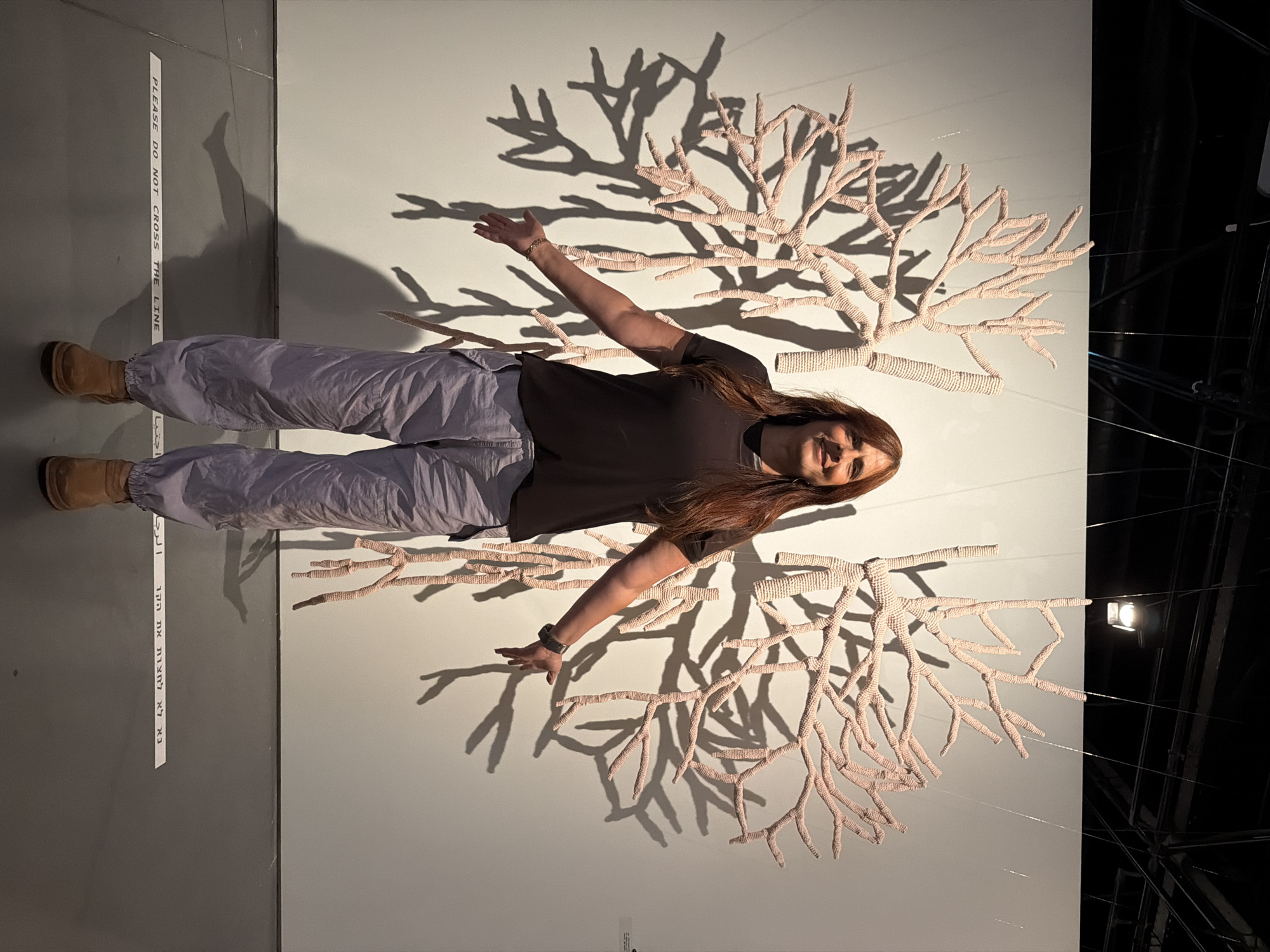 Gallery visitors explore art installations in Tel-Aviv museum
