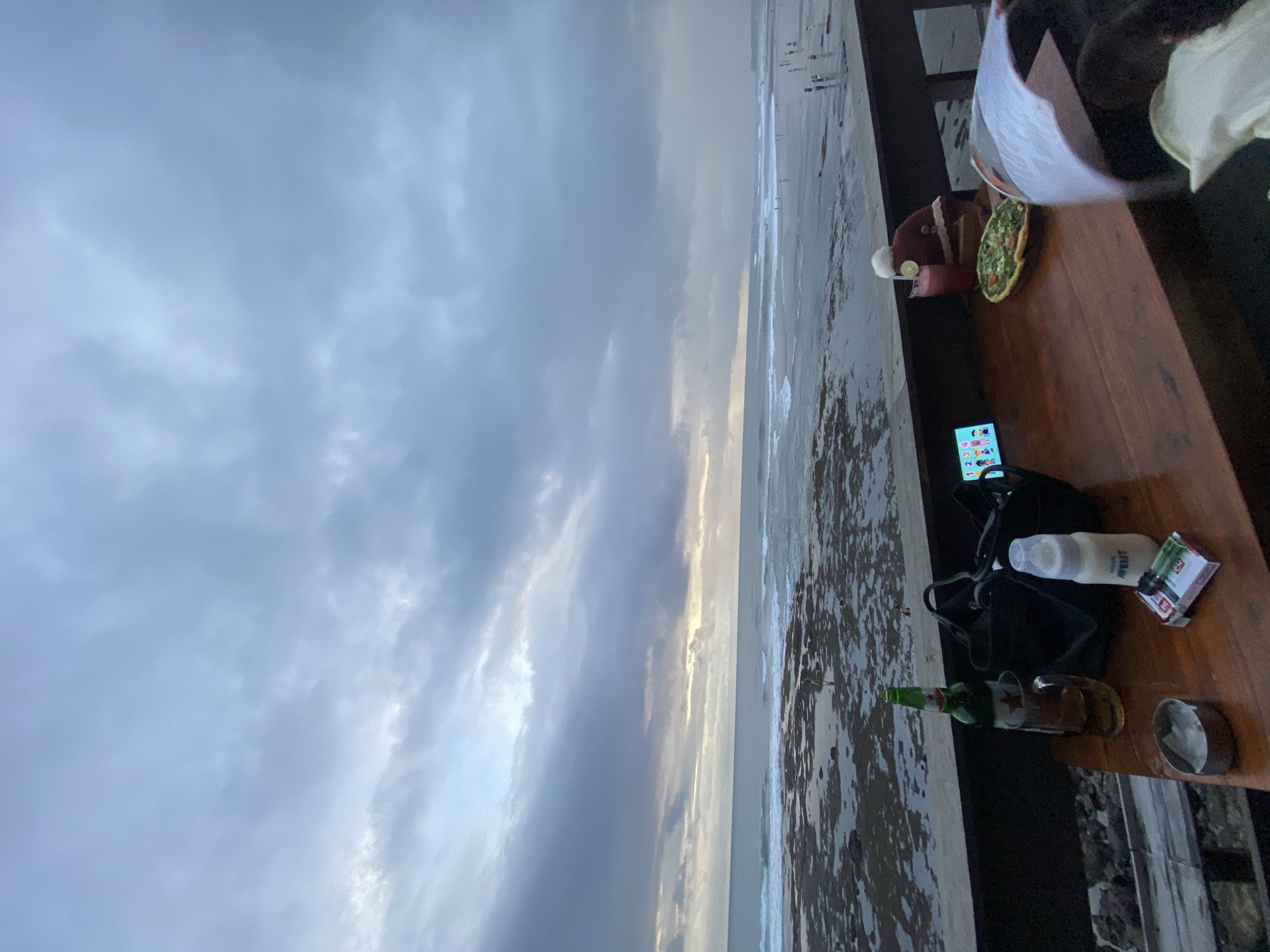Overcast beach scene documented in North Kuta, Indonesia