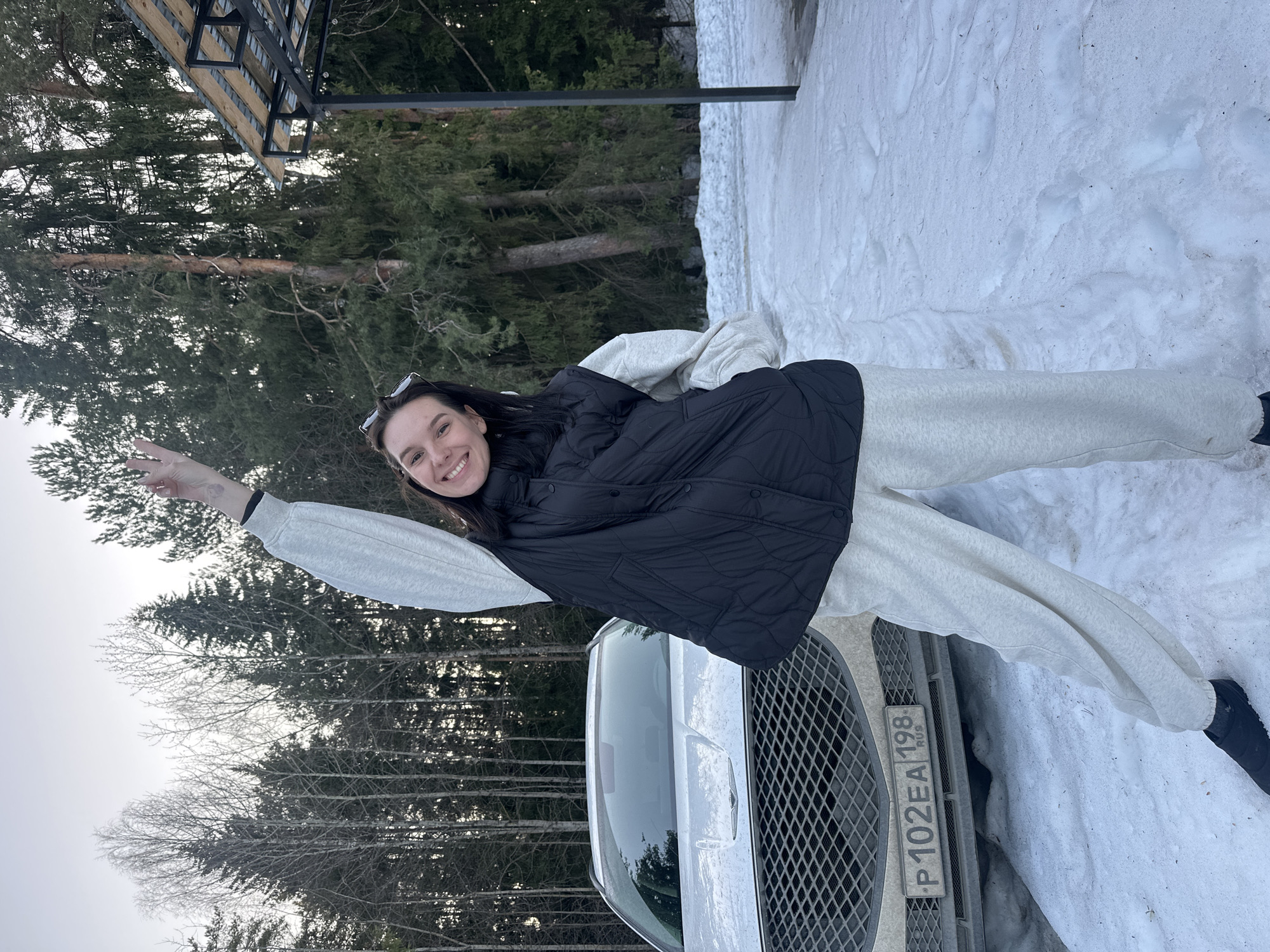 Families enjoy winter activities in snowy Russian forest