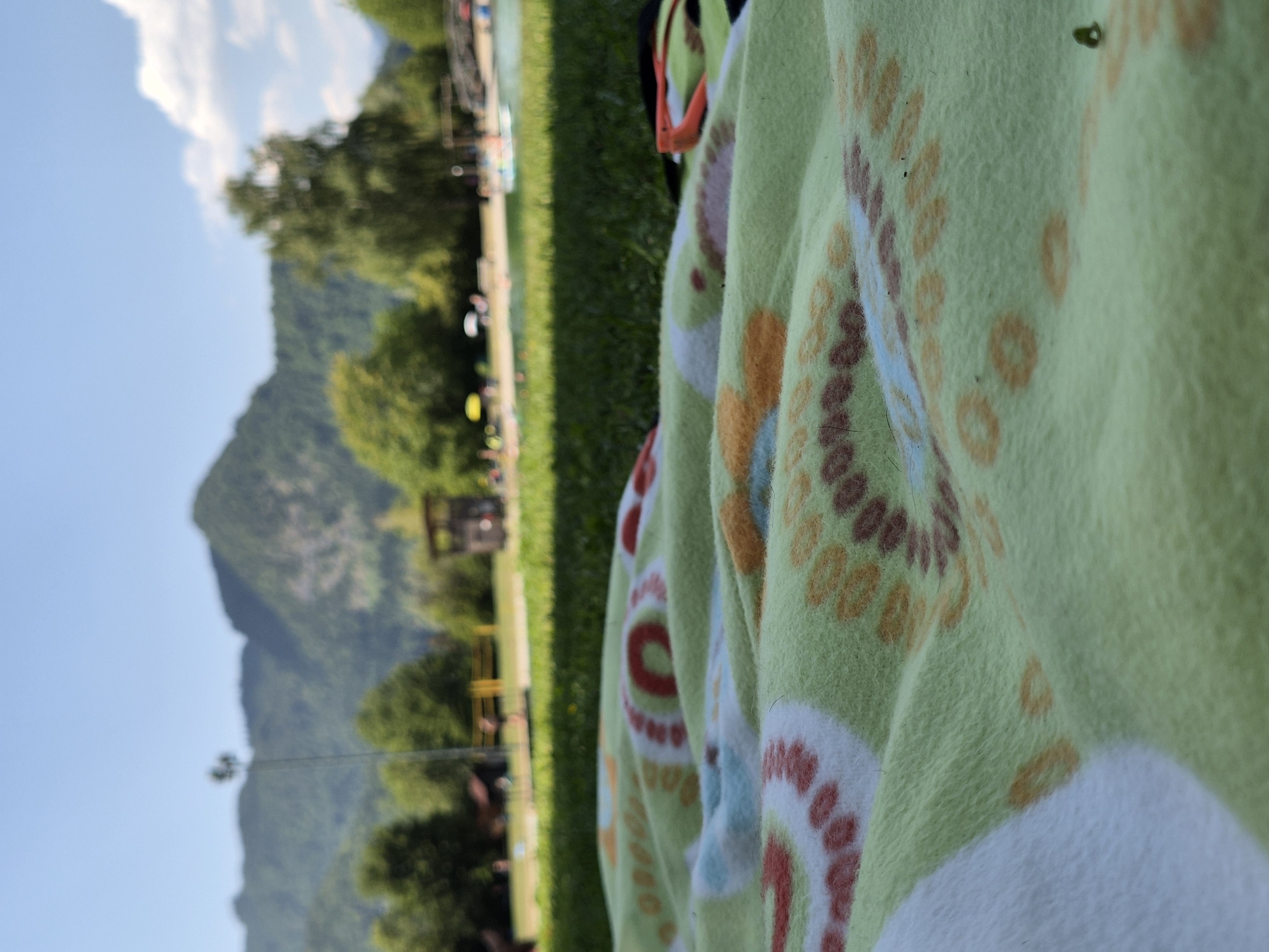 Lazy summer afternoon at a public lido in rural Austria