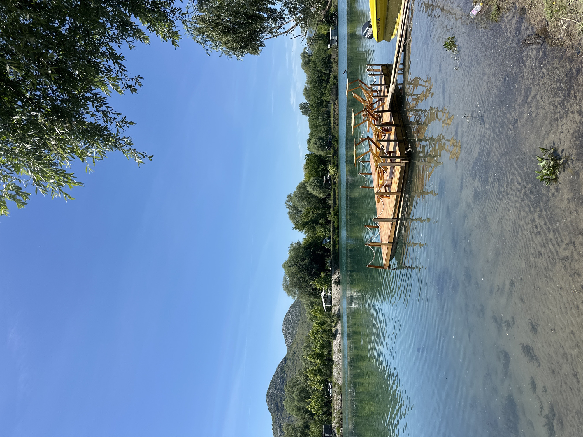 Glamping site documented near Montenegro's Crnojevića River with tents, rabbit