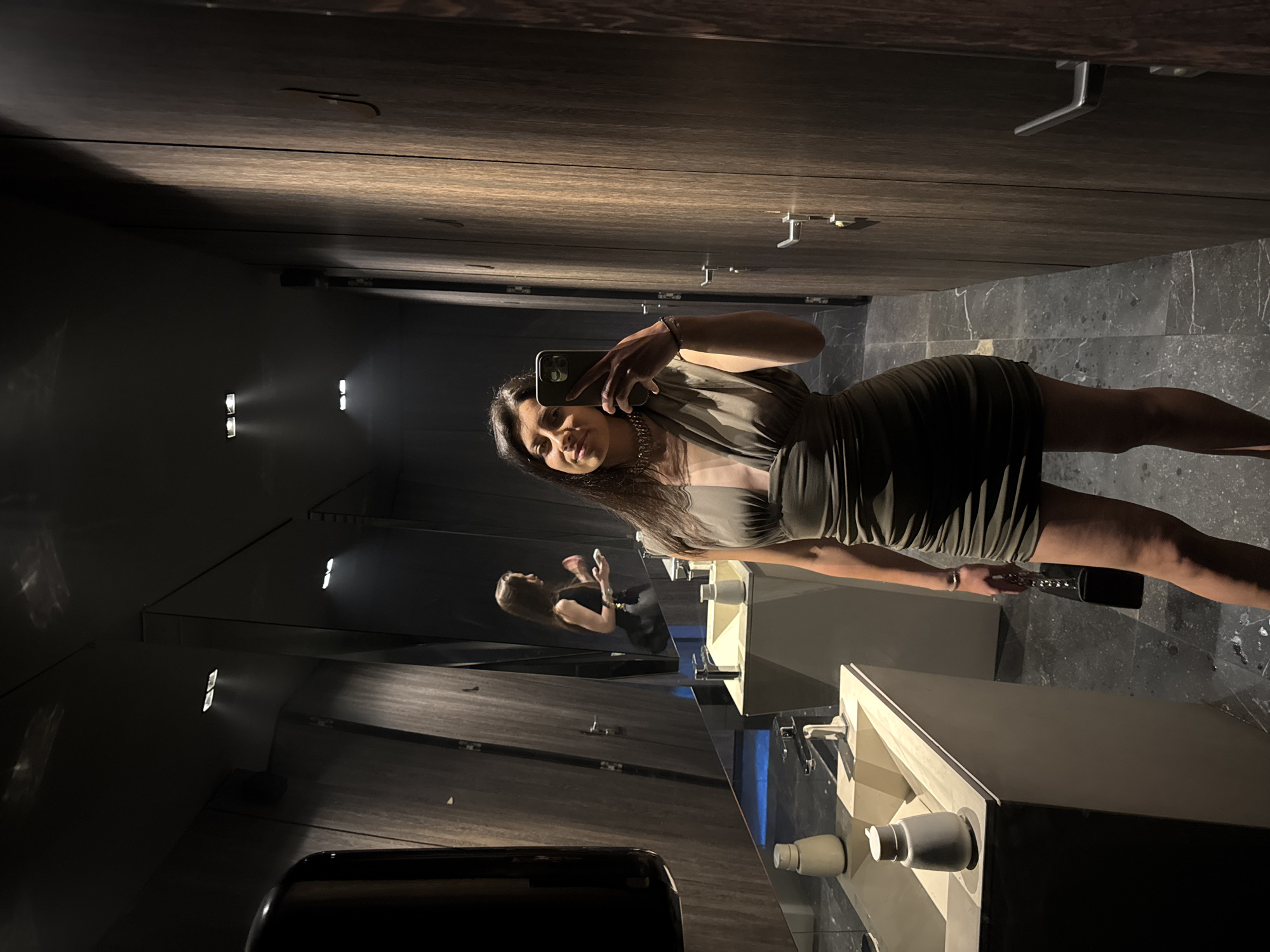 Woman takes selfies at Bulgarian winery venue