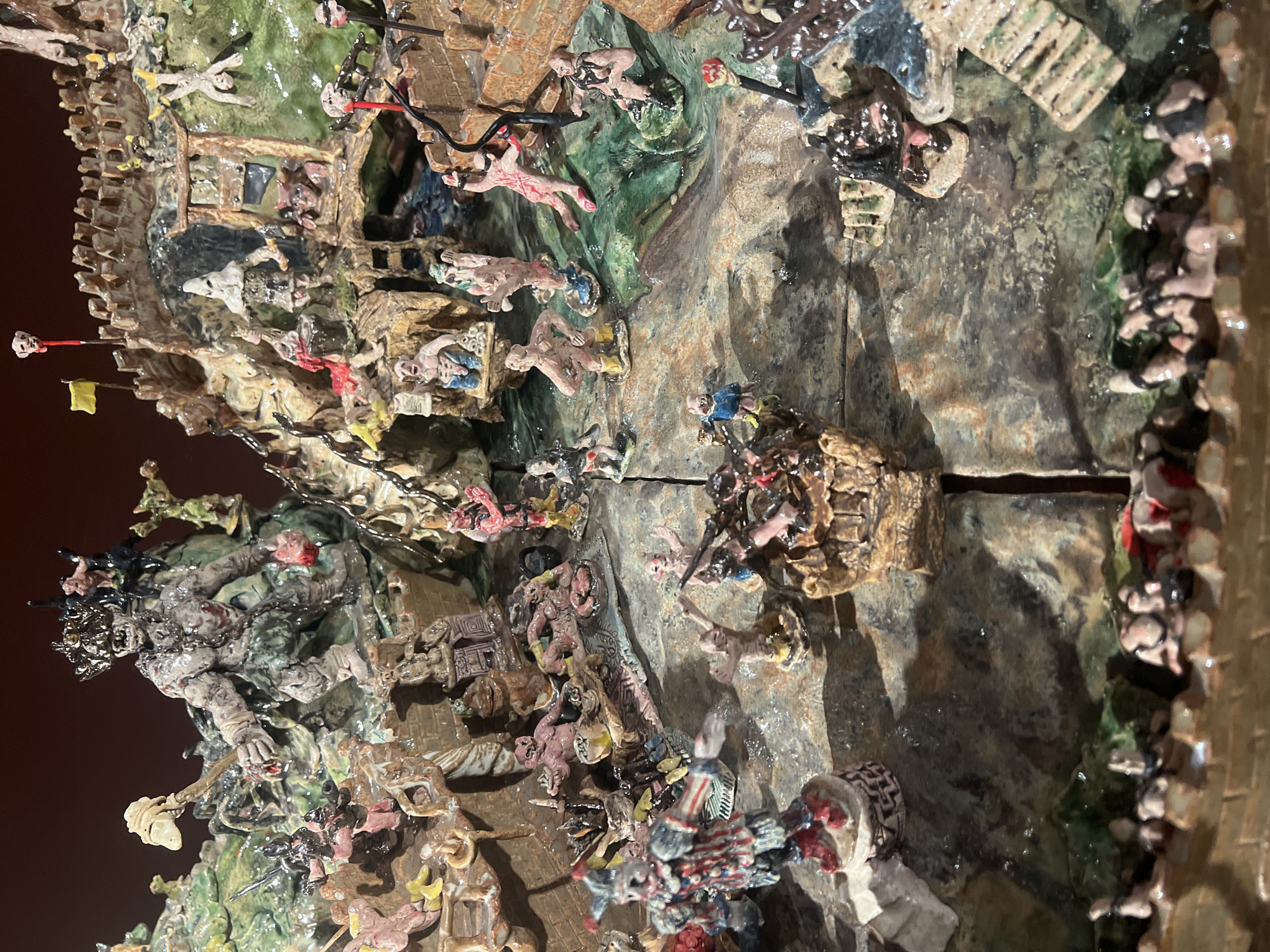 Contemporary conflict-themed art exhibition documented in Tel Aviv museum