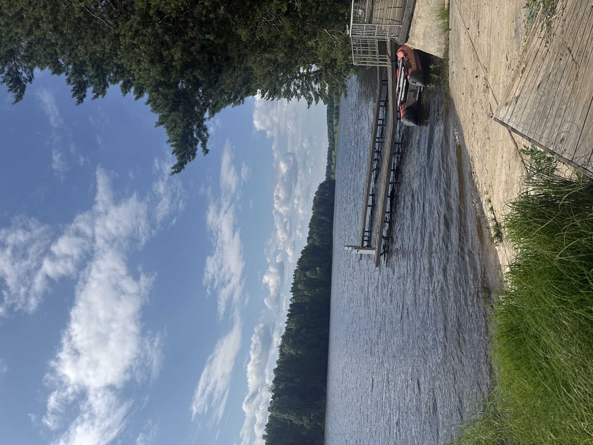 Lazy summer afternoon at a Russian lakeside dock