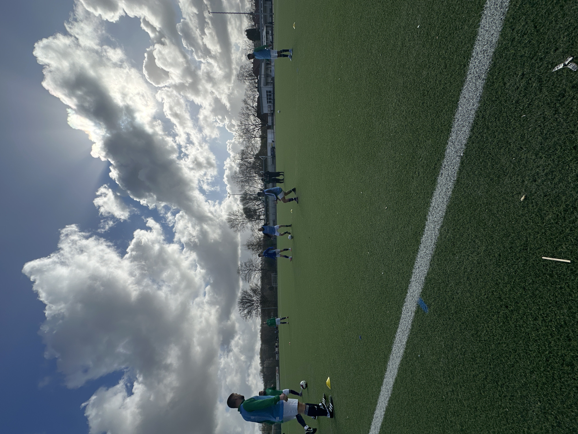 Soccer training session held on artificial turf in Essen