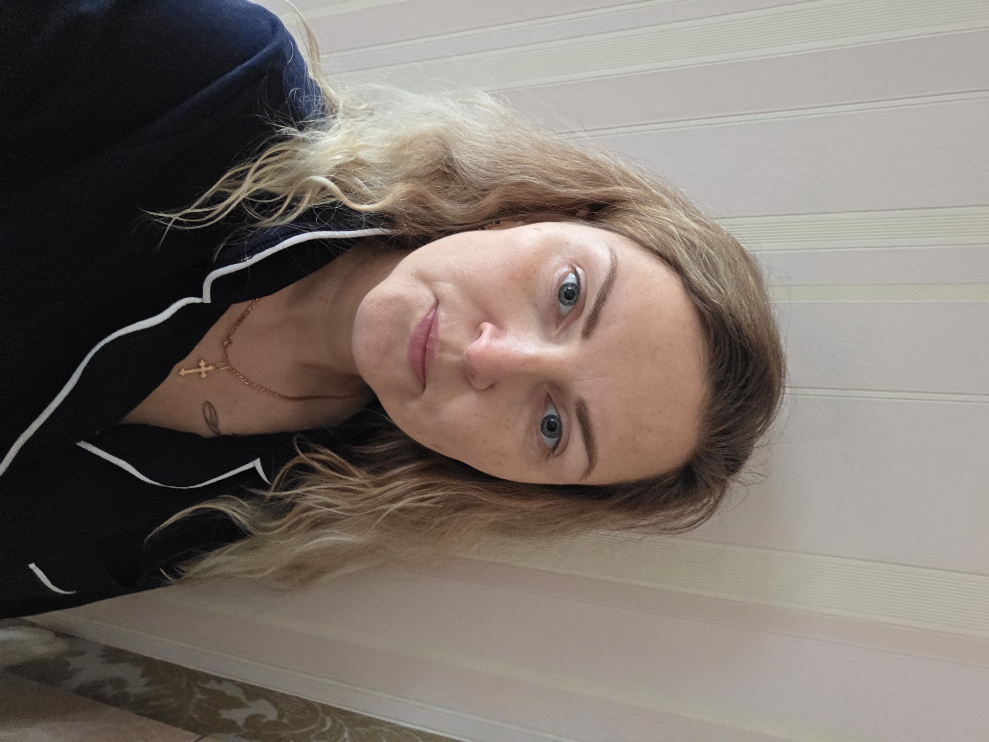 Woman photographed with shampoo bottle in Chaikovsky, Russia