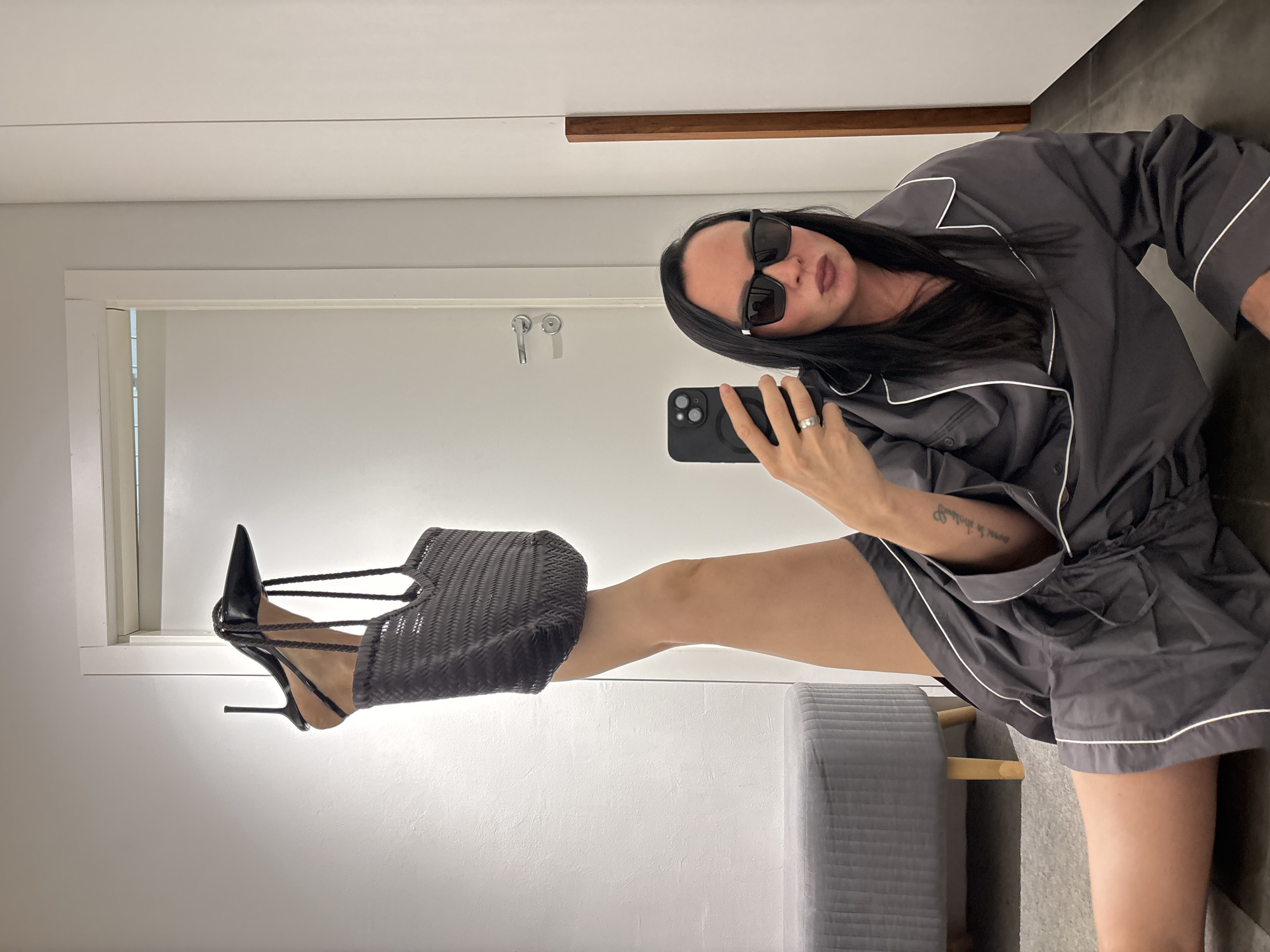 Person takes selfies in dressing room in Chaikovsky