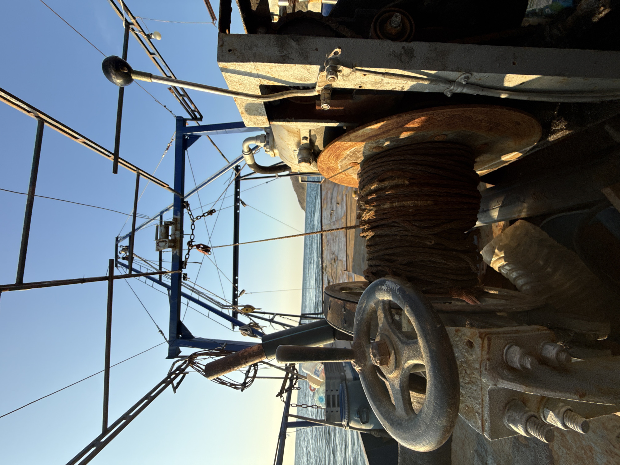 Weathered fishing vessel equipment observed in Emona, Bulgaria