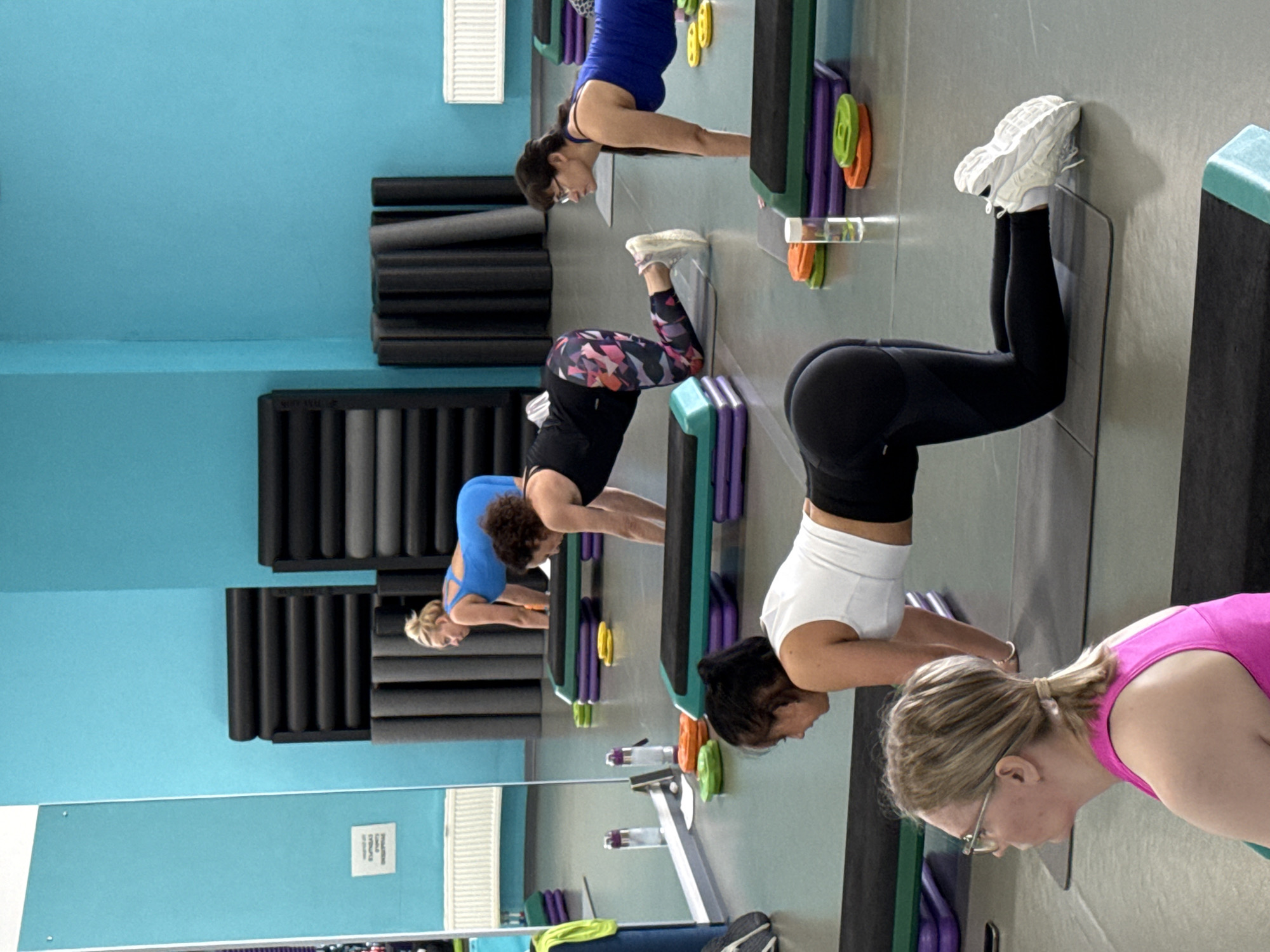 Women's fitness class documented at Yekaterinburg gym