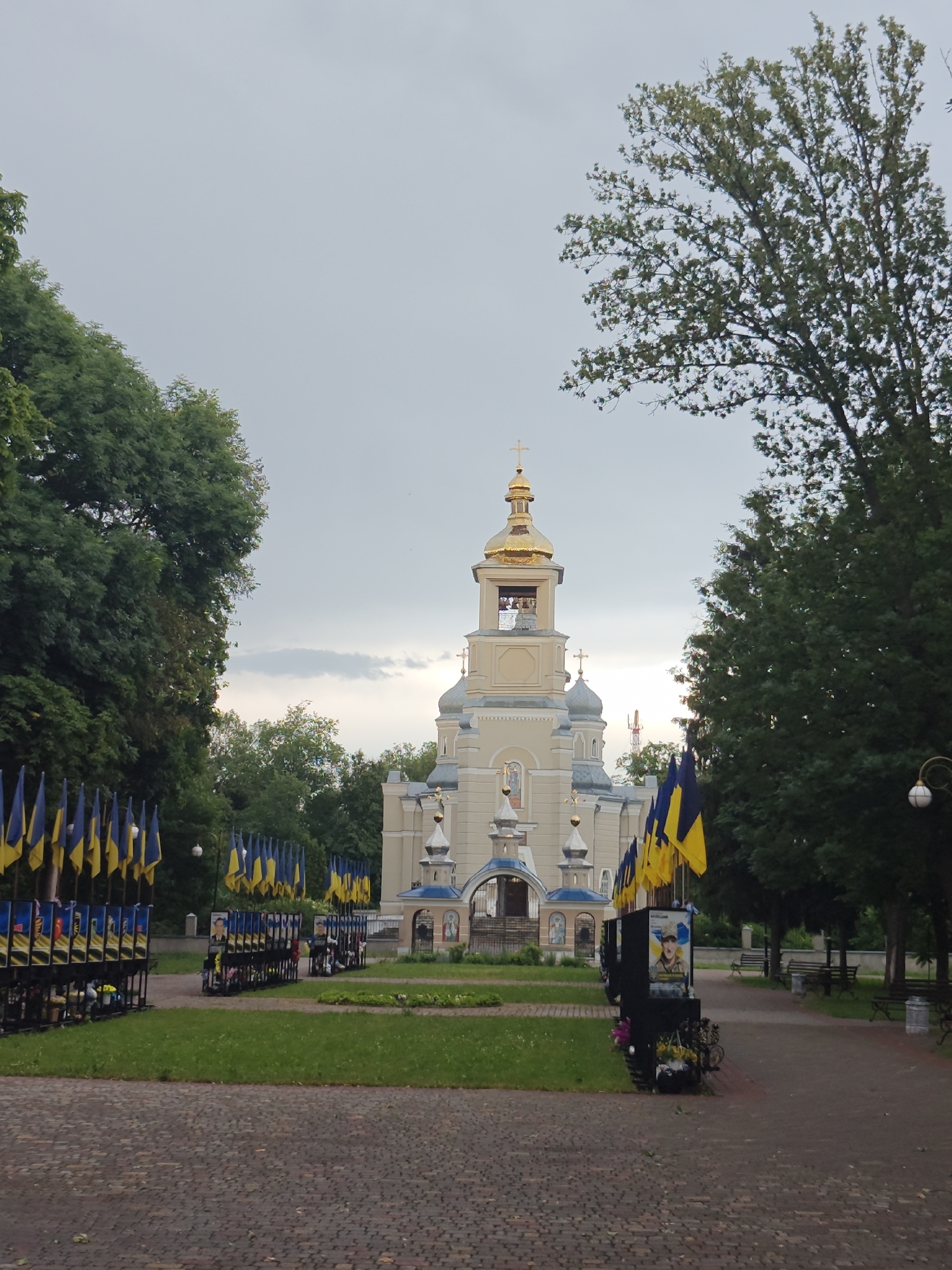 Church and memorial scenes documented in Hadiach, Ukraine