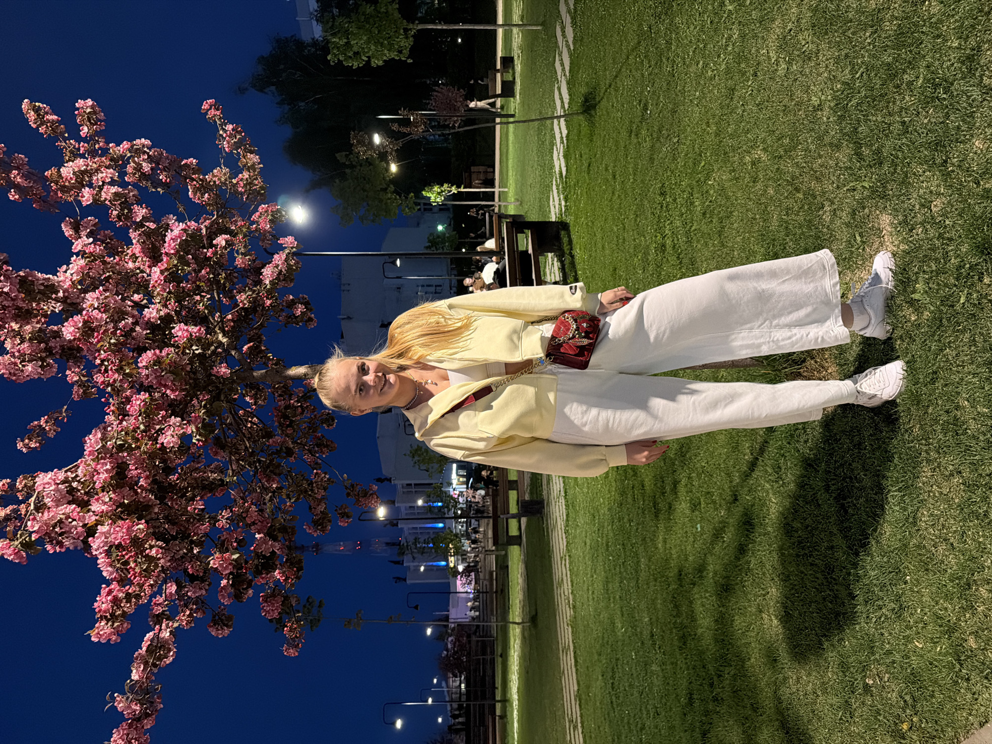 Evening park visit captured during spring blossoms in Izhevsk