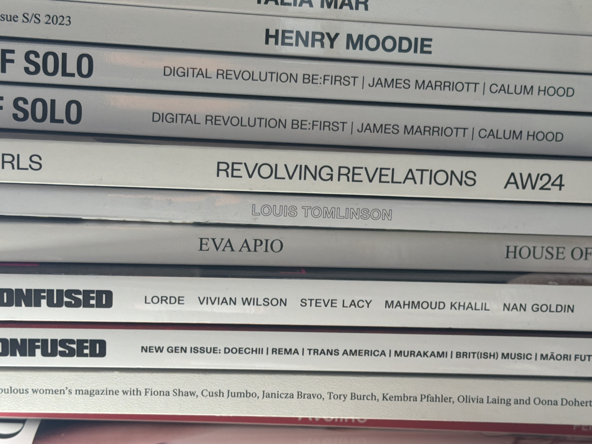 Magazine stack spotted in Wakefield shows entertainment titles