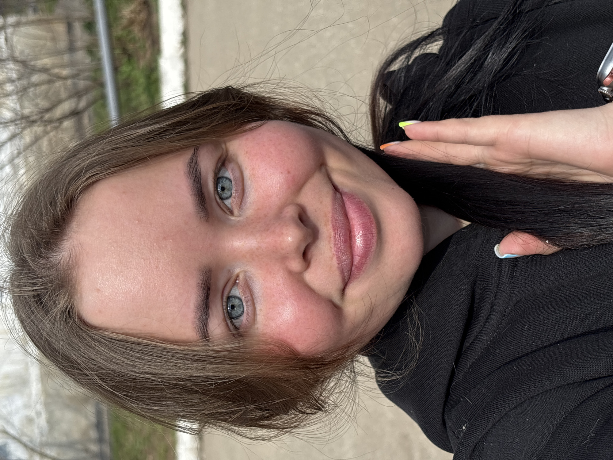 Young woman captures casual selfies in Izhevsk, Russia