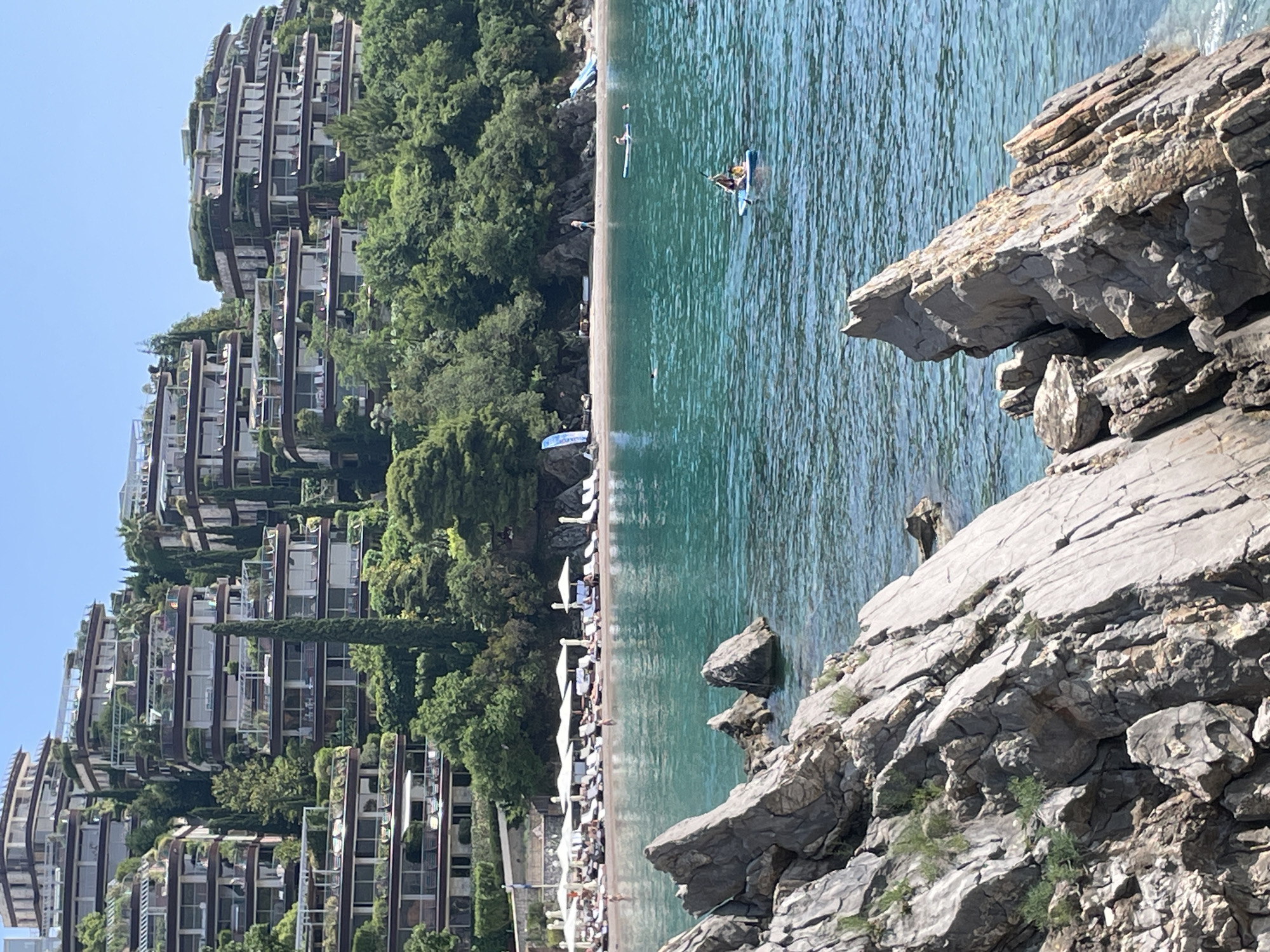 Hillside residential terraces observed along Budva Montenegro coast