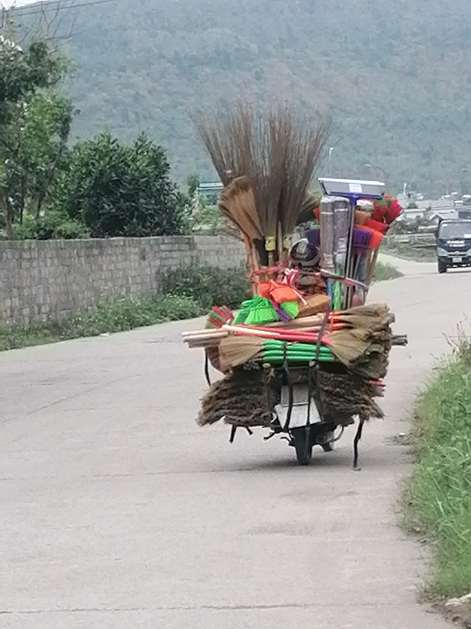 Broom vendor, polluted canal documented in Ha Tu Ward
