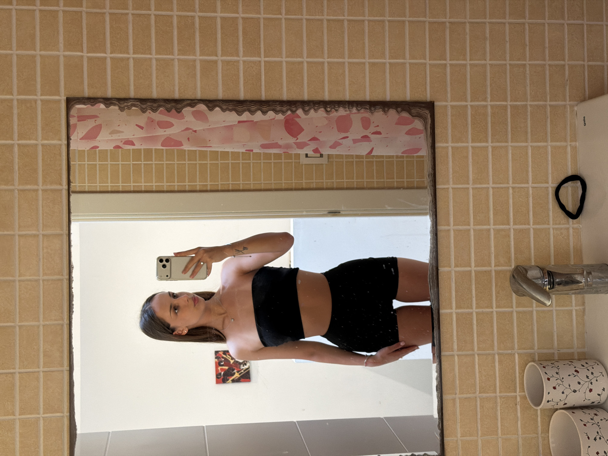 Morning bathroom selfies captured in Alcúdia, Spain hotel room