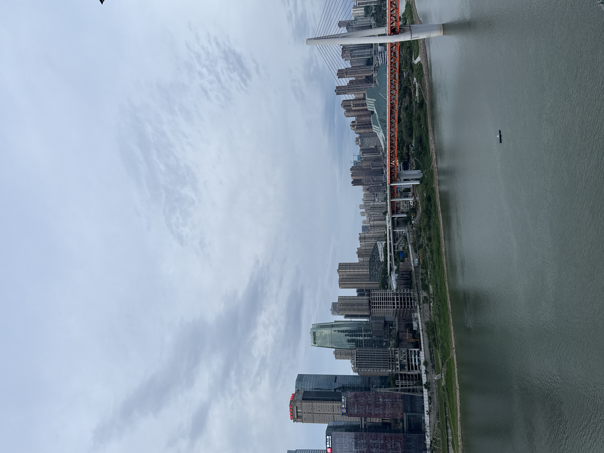 Aerial views captured of Yuzhong District riverfront skyline