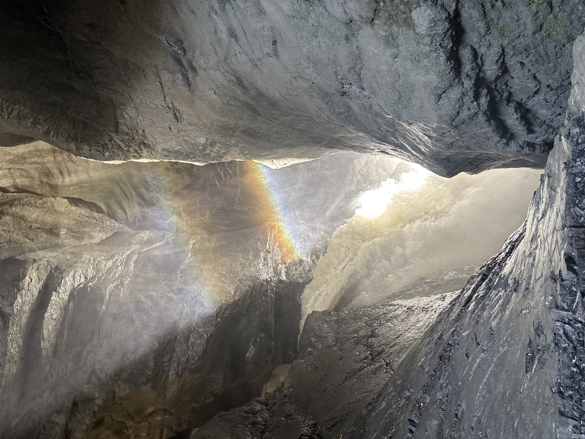 Inside Trümmelbach Falls: canyon, cave views, and funicular ride