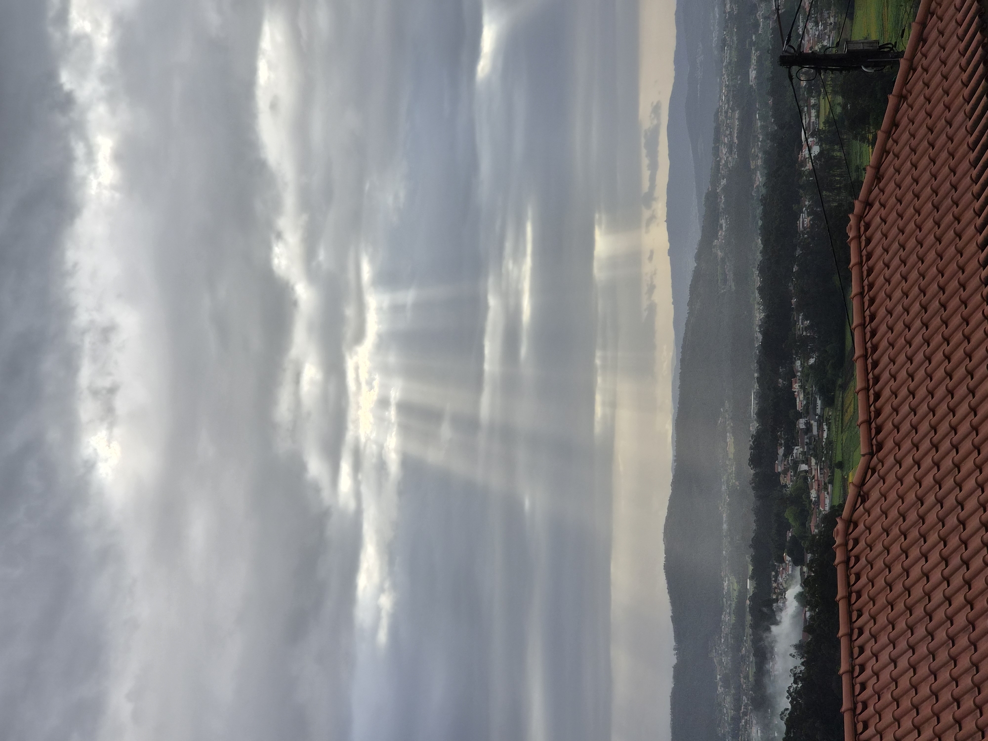 Morning rooftop views documented in Barcelos, Portugal
