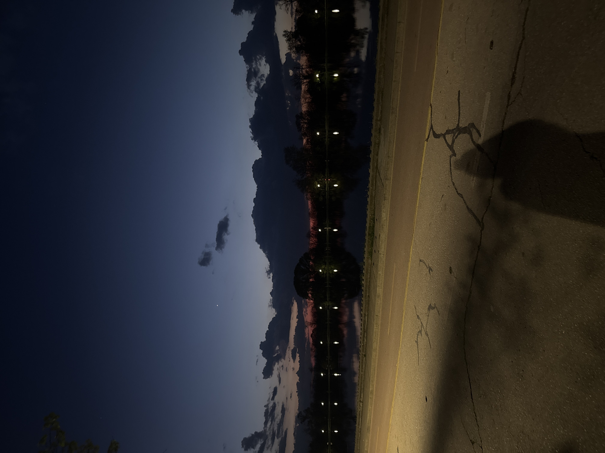 Evening waterfront lights captured during sunset transition in Plovdiv