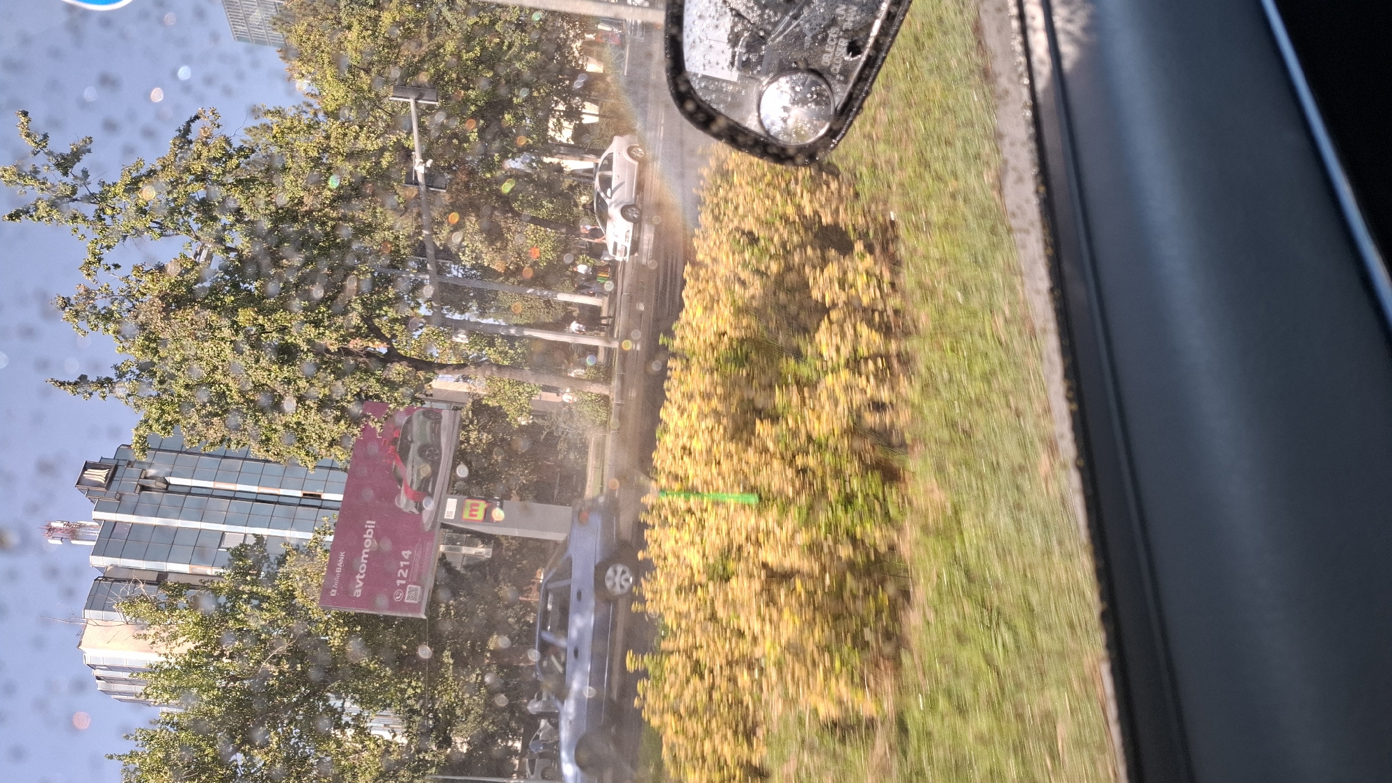 Morning around a mosque, river park, and rainy city streets