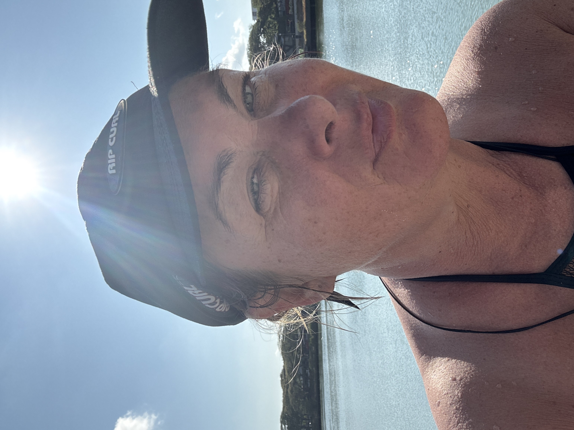 Woman captures post-swim selfie in Chaweng, Thailand