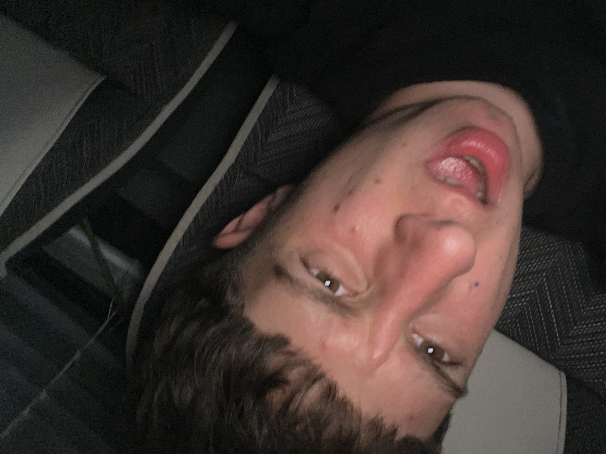 Teen captured making playful faces in vehicle, Bulgaria