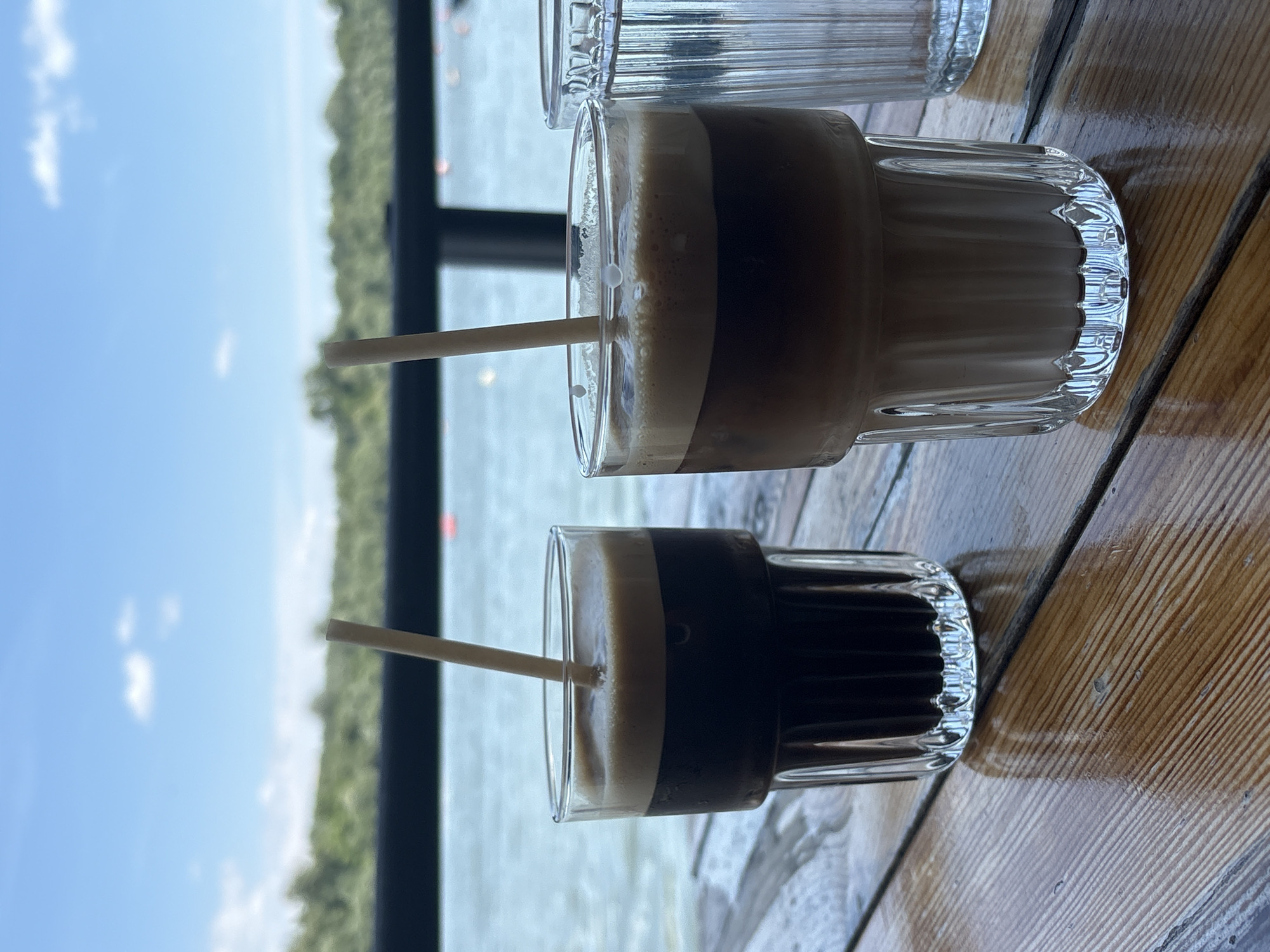 Iced coffee break at Zemun waterfront café