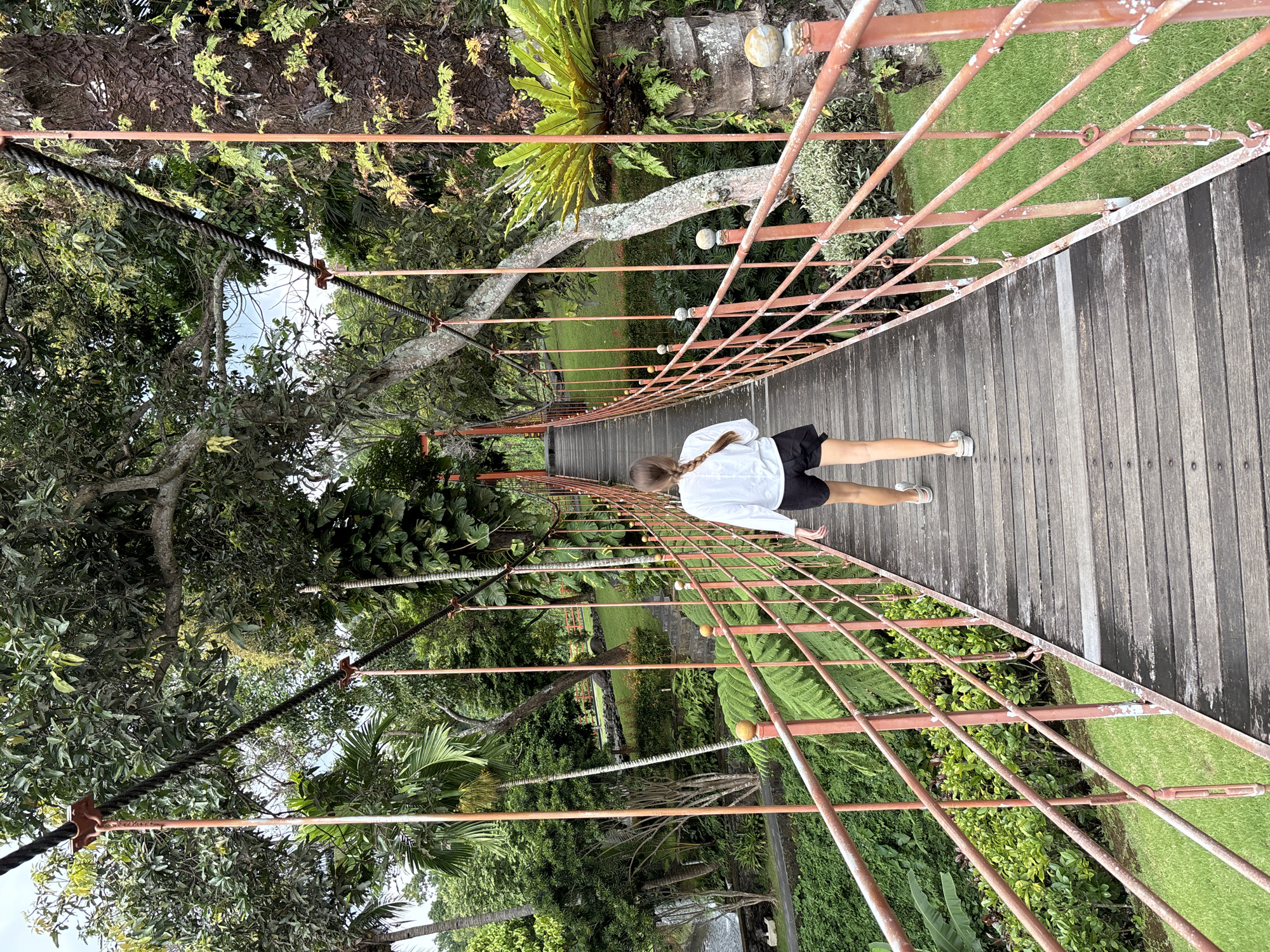 Early morning botanical garden walk documented in Sukasada, Indonesia