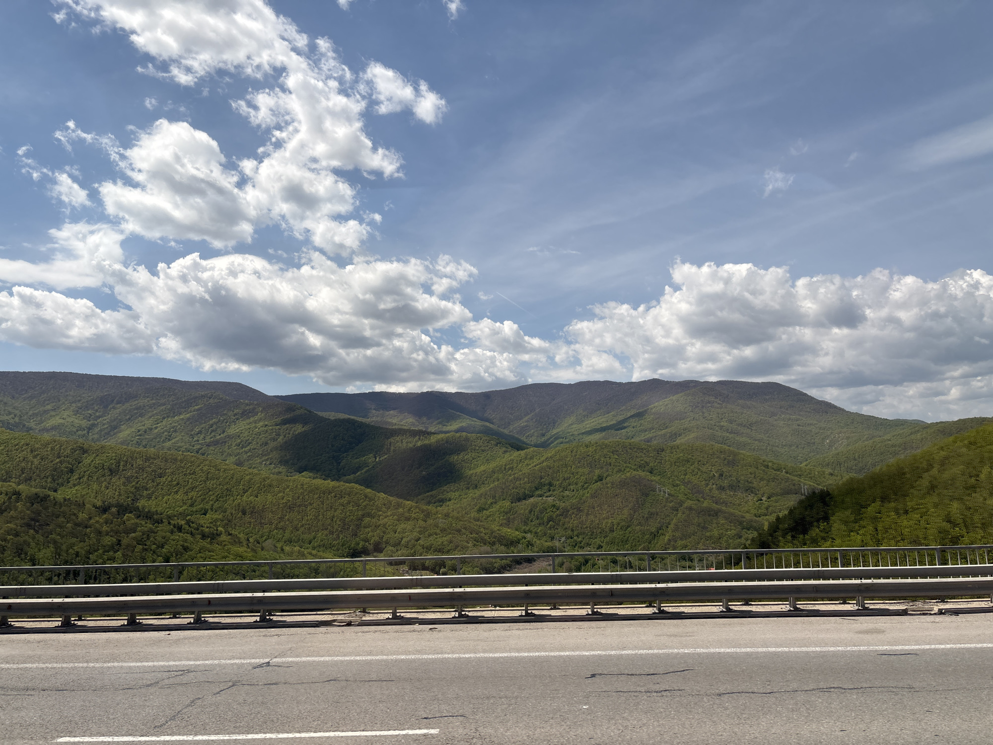 Mountainous landscape documented from highway in Vrachesh, Bulgaria