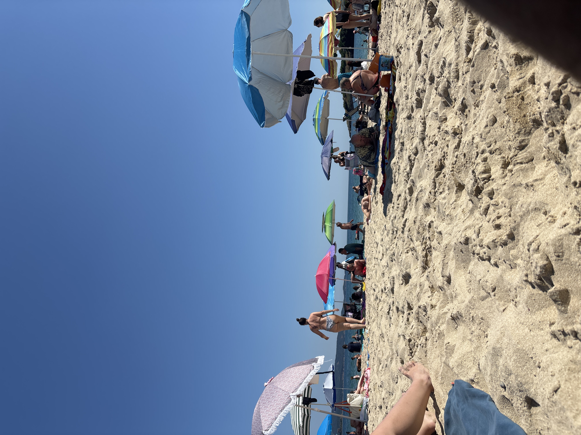 Crowded summer beach in Kiten, Bulgaria