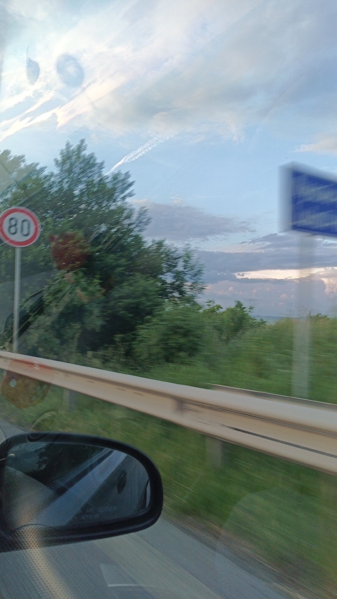Roadside view captured from moving vehicle near Burgas, Bulgaria