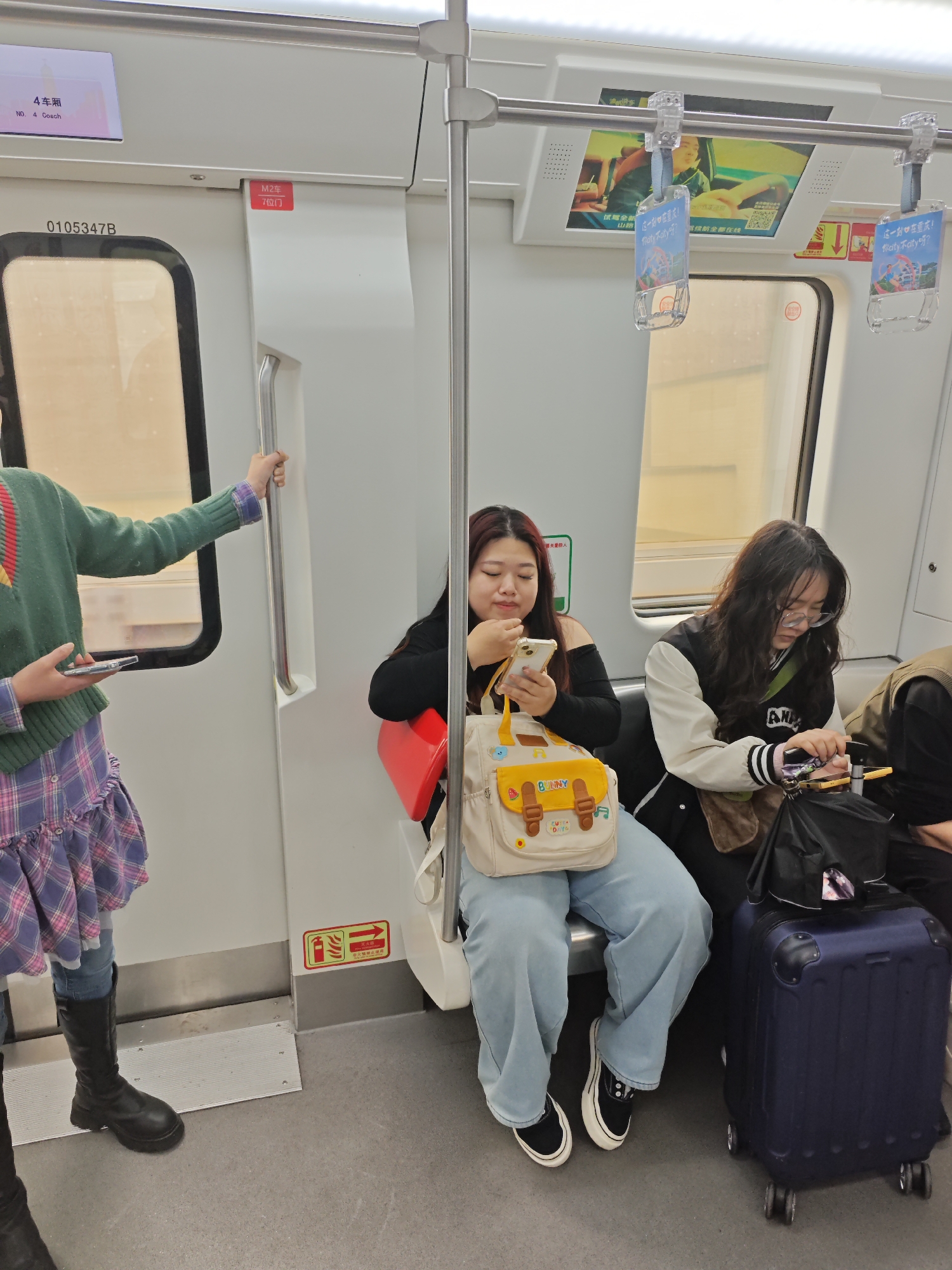 Early morning subway passengers documented in Shapingba District