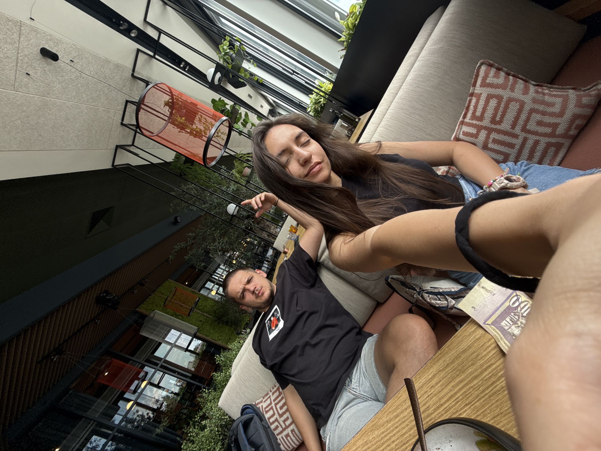 Casual moments captured at Plovdiv restaurant during midday