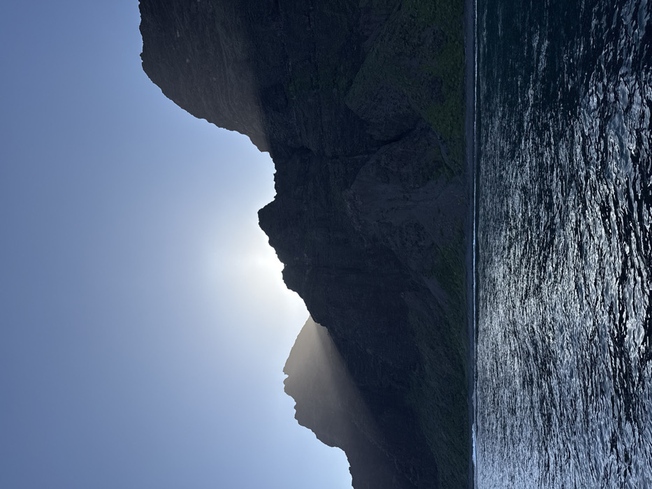 Coastal mountain views captured from Hawaii waters