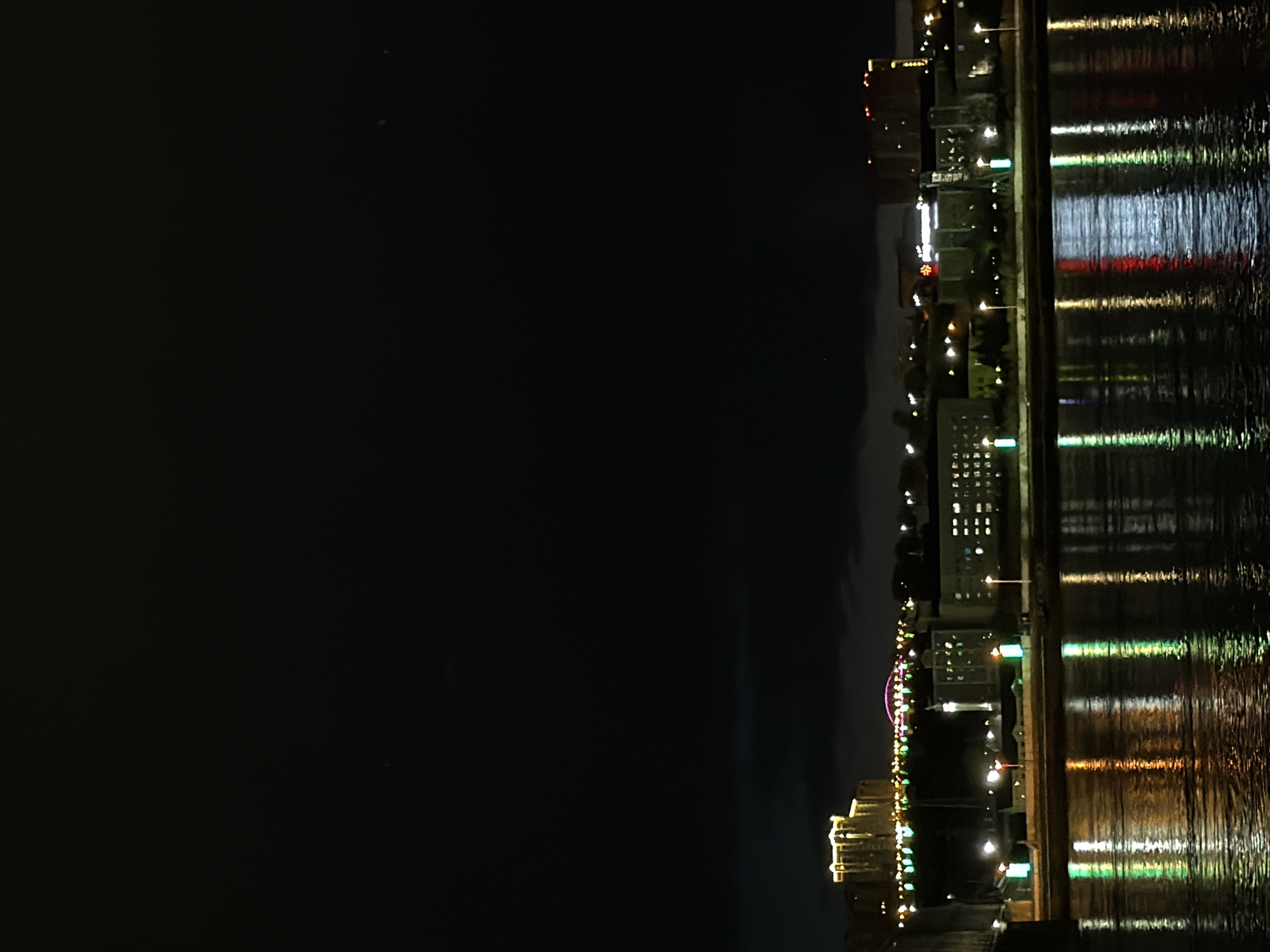 Krasnoyarsk skyline reflected in Yenisey River at night